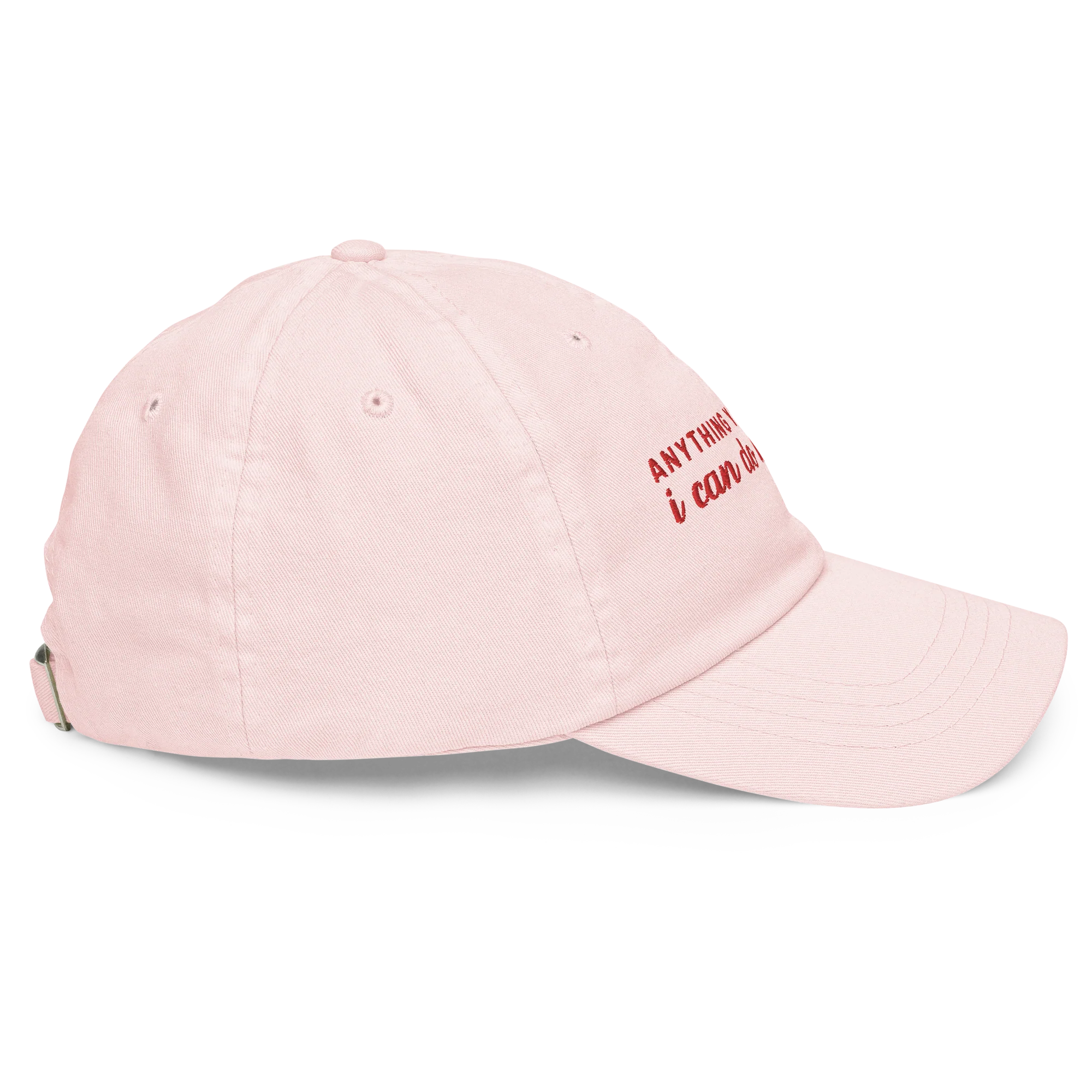 Anything You Can Do, I Can Do Bleeding Embroidered Pastel Baseball Cap - Image 3