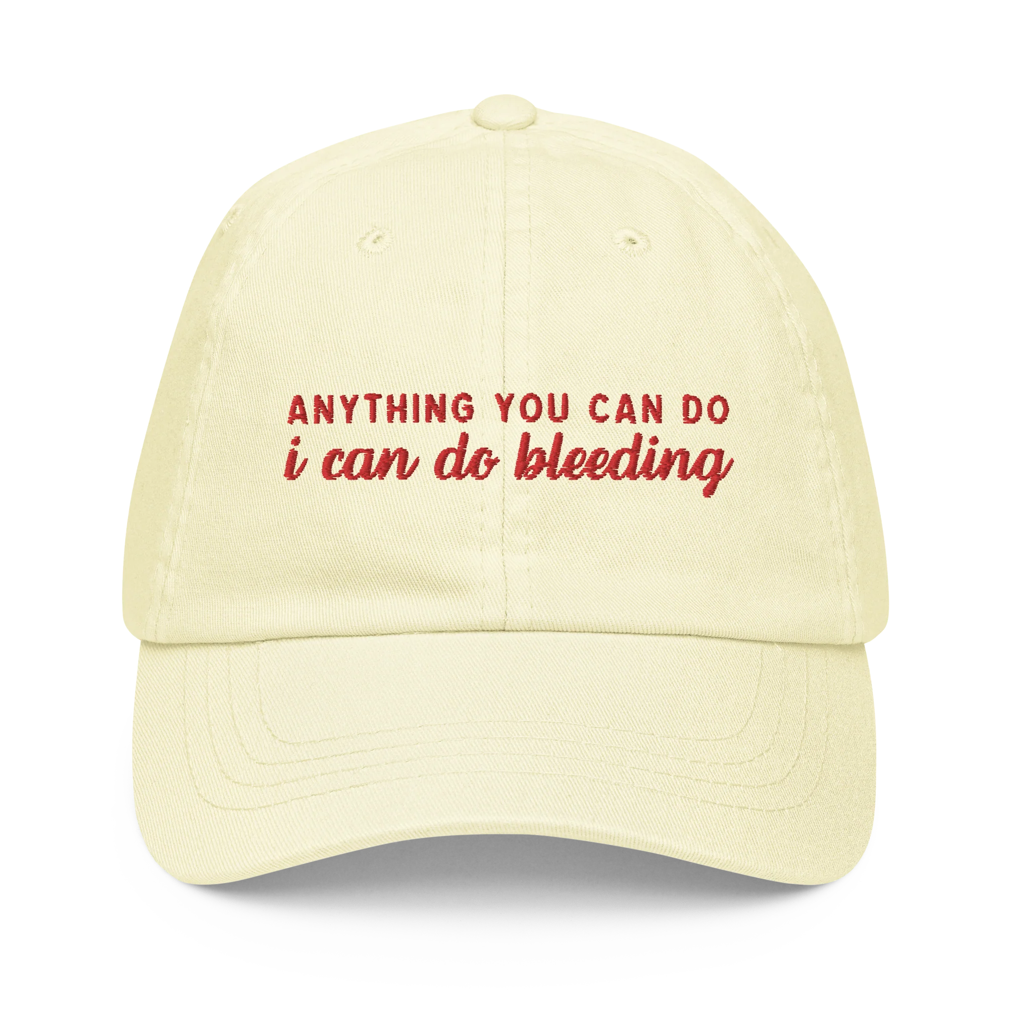 Anything You Can Do, I Can Do Bleeding Embroidered Pastel Baseball Cap - Image 9