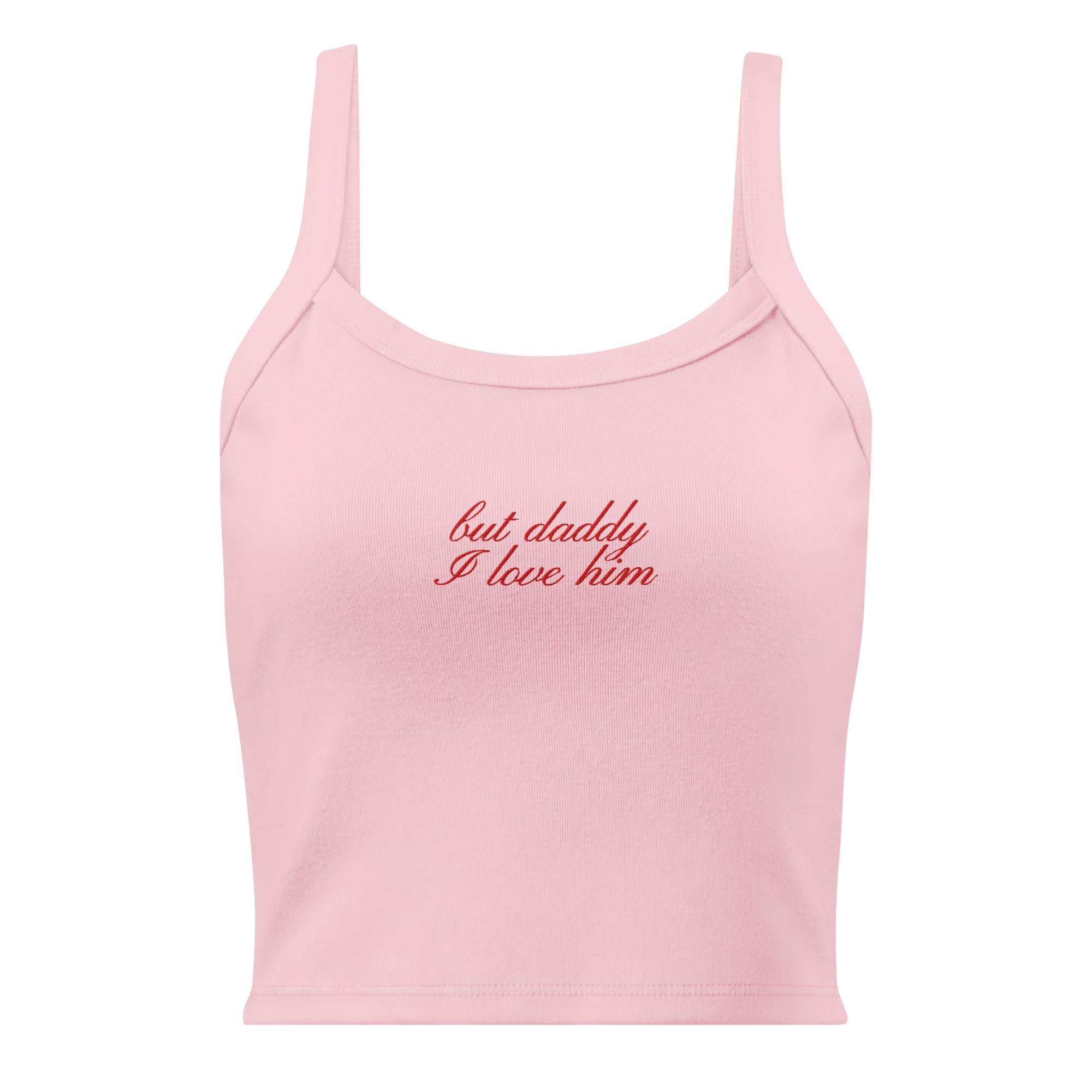 But Daddy I Love Him Cursive Rib Embroidered Tank Top - Image 4