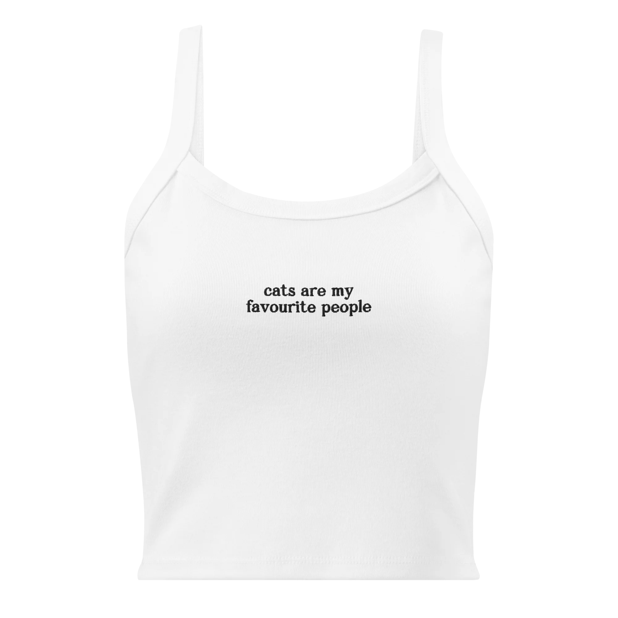 Cats Are My Favourite People Rib Embroidered Tank Top - Image 5