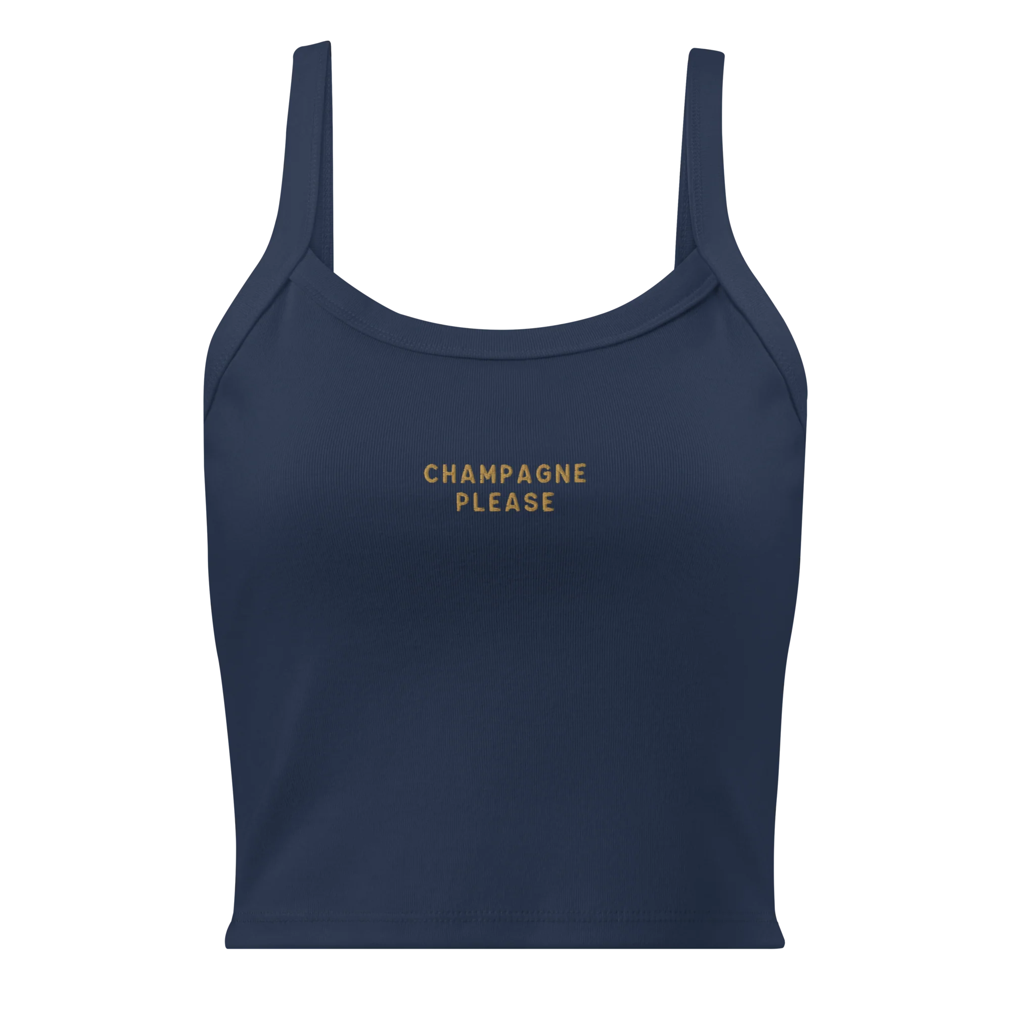 Champagne Please Rib Embroidered Tank Top - Image 7