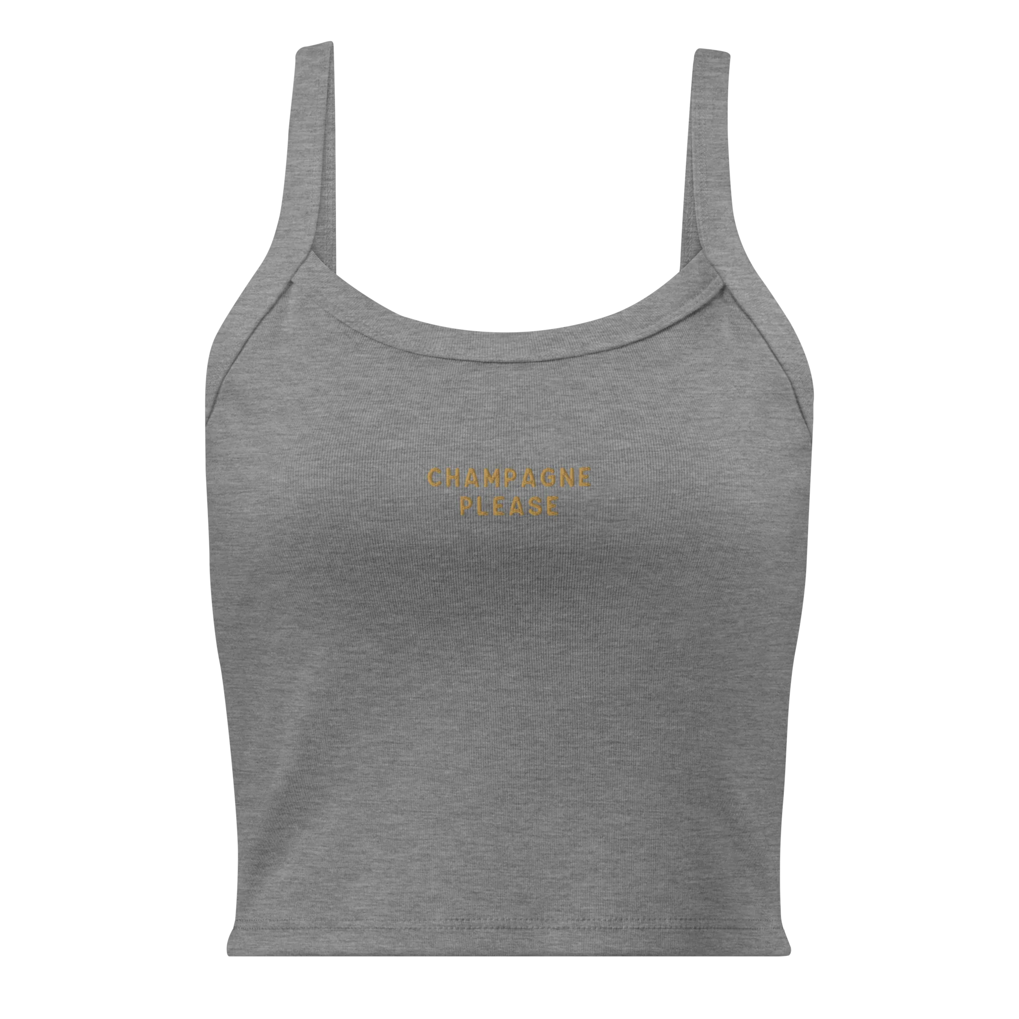 Champagne Please Rib Embroidered Tank Top - Image 8