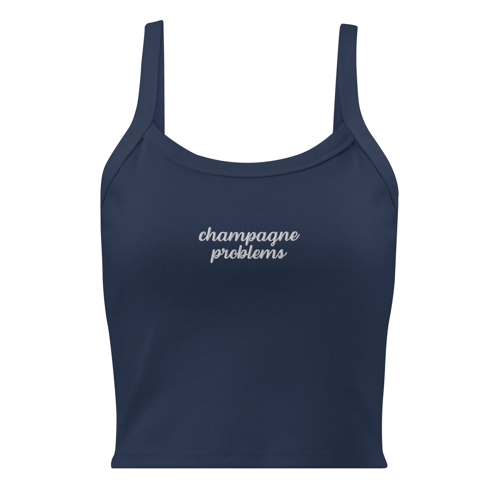 Champagne Problems Rib Embroidered Tank Top - Image 4