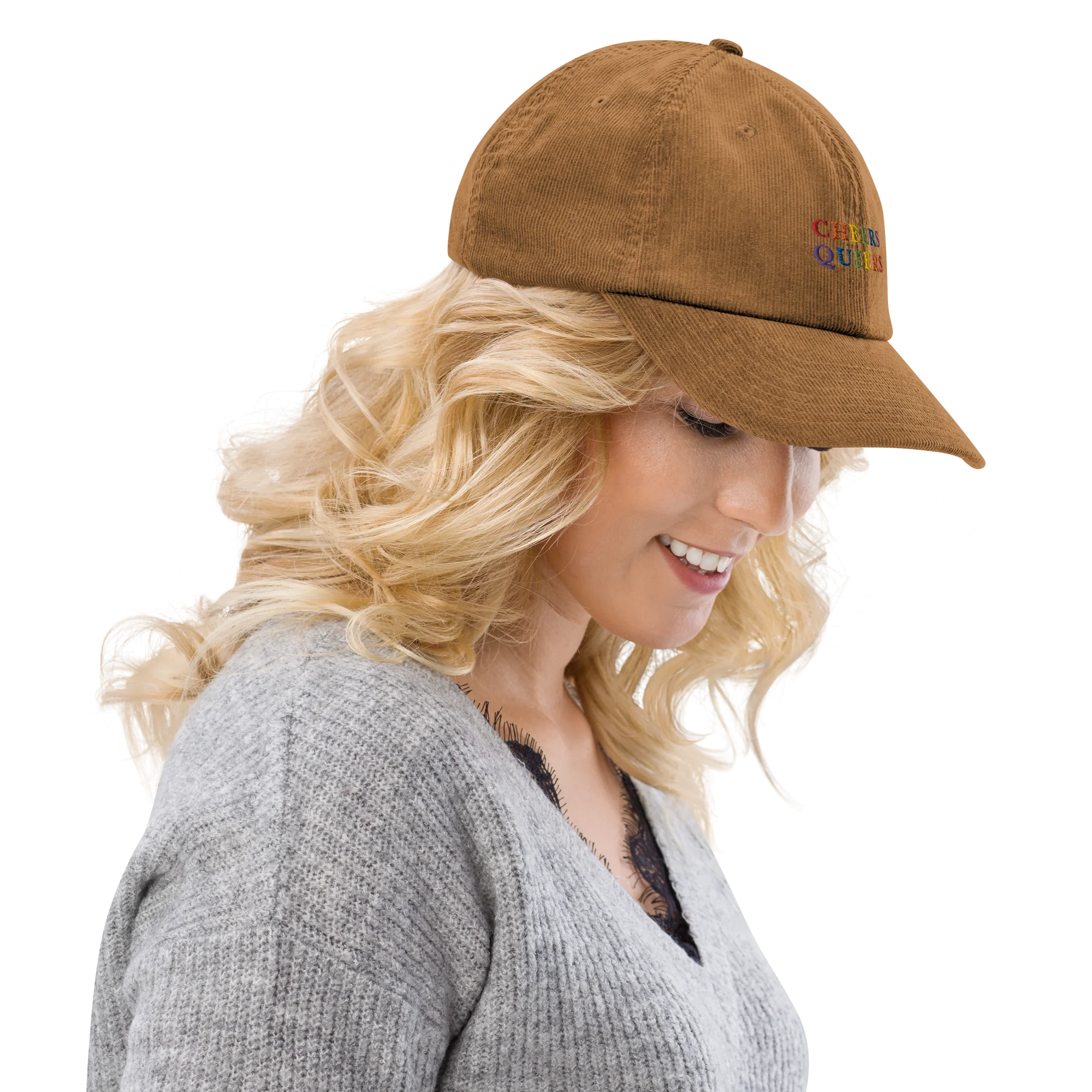 Cheers Queers Pride Embroidered Corduroy Cap - Image 8