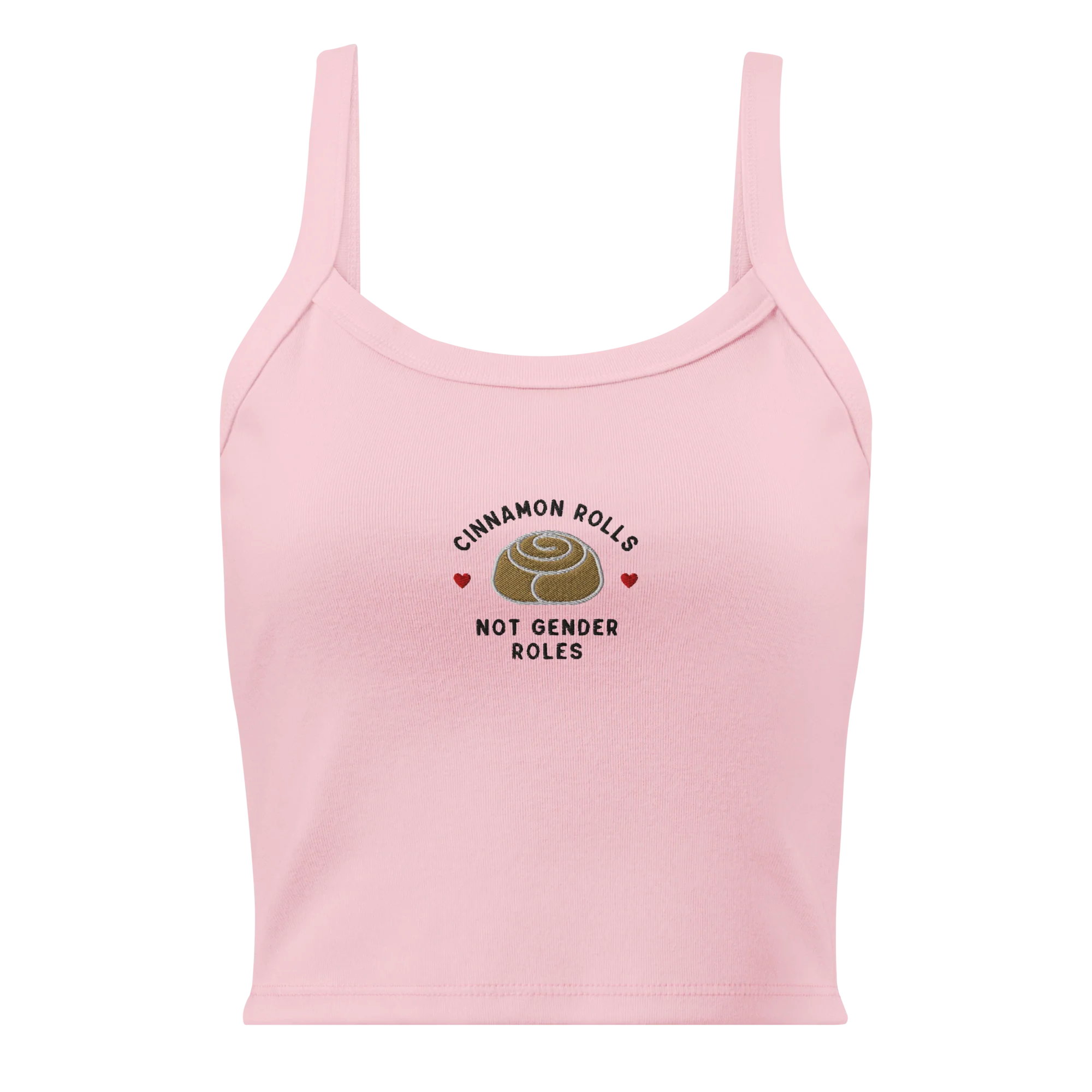 Cinnamon Rolls Not Gender Roles Rib Embroidered Tank Top - Image 3