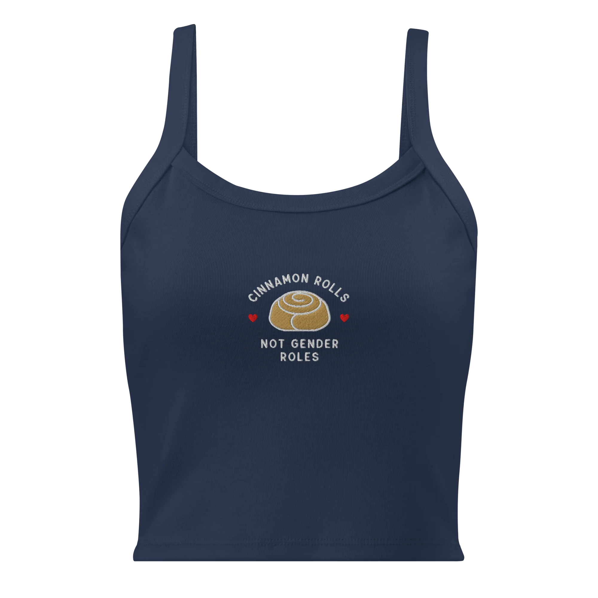 Cinnamon Rolls Not Gender Roles Rib Embroidered Tank Top - Image 4