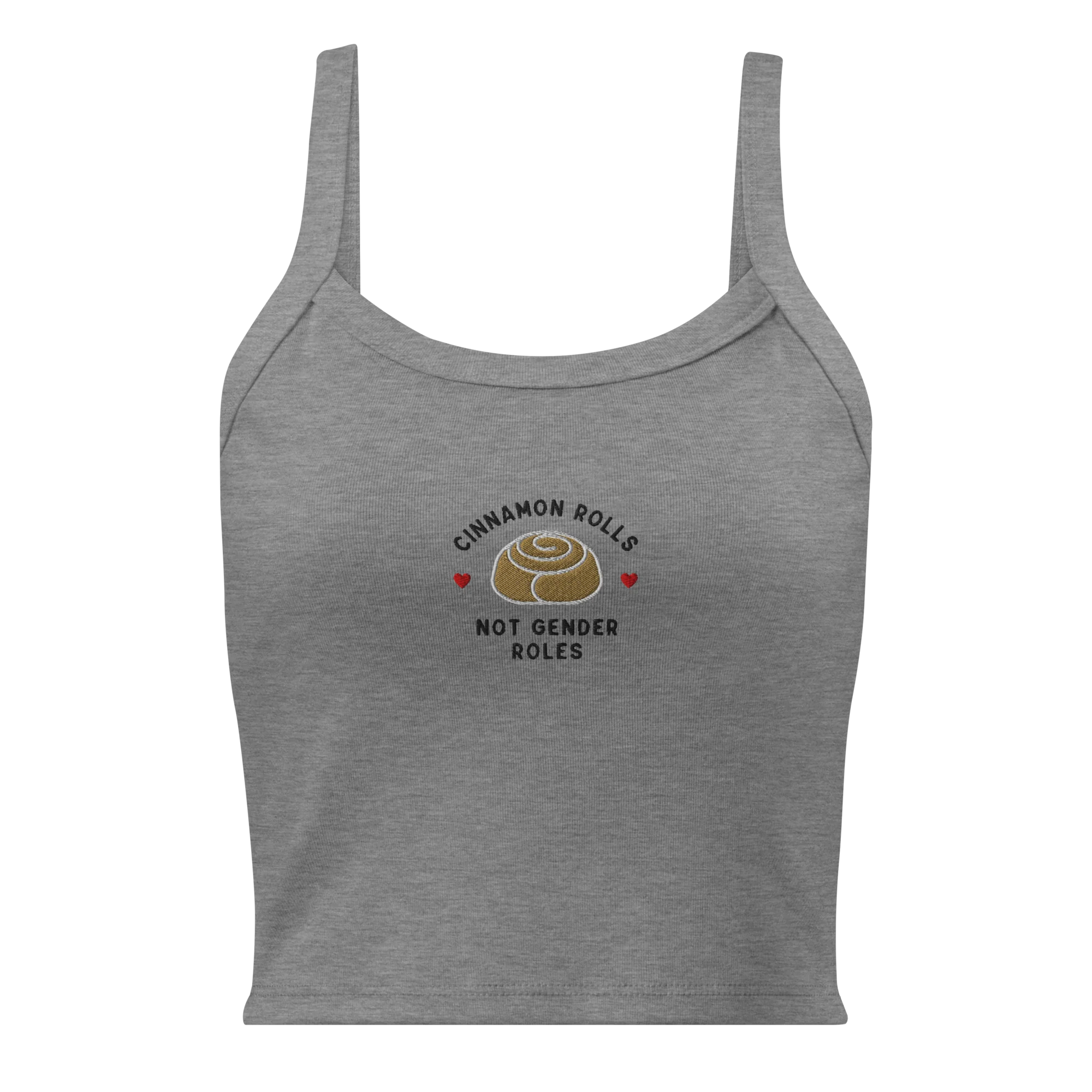 Cinnamon Rolls Not Gender Roles Rib Embroidered Tank Top - Image 5