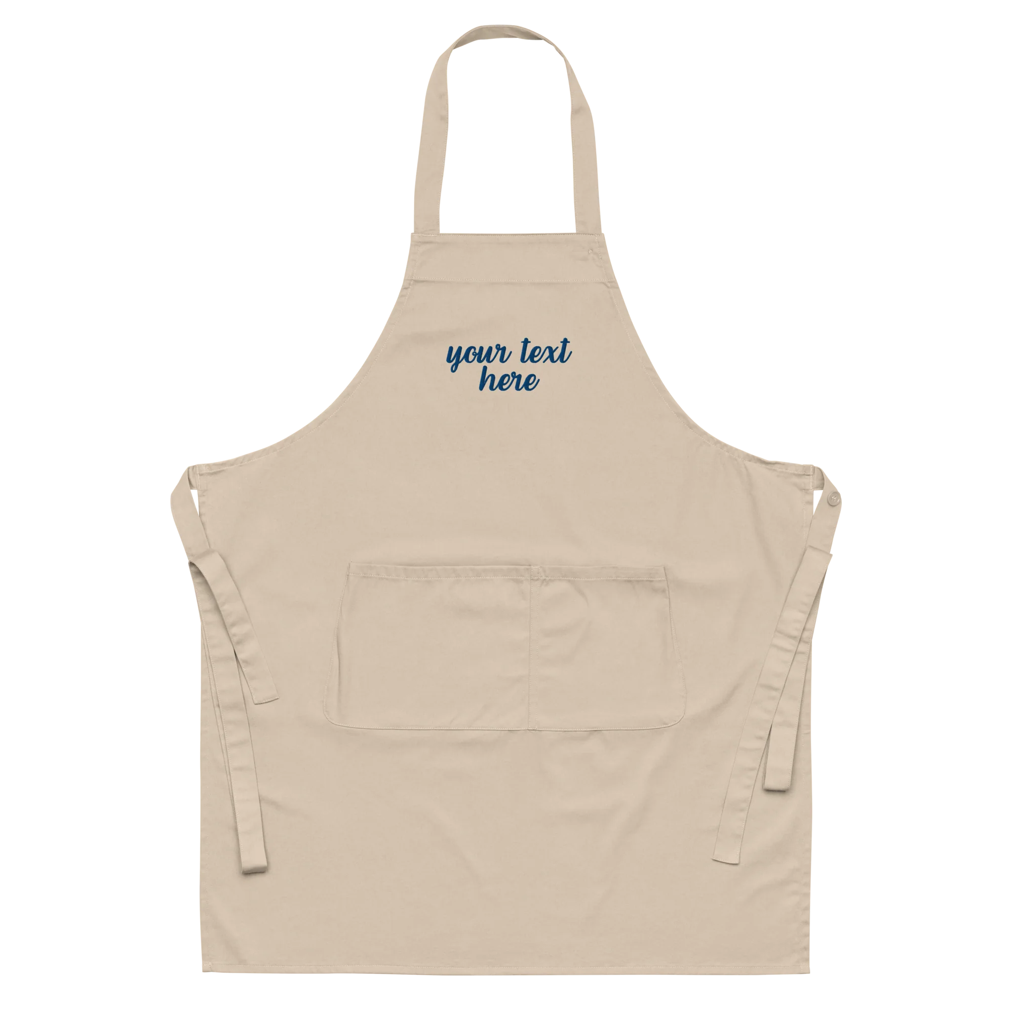 CUSTOM Your Text Cursive Embroidered Organic Cotton Apron - Image 8