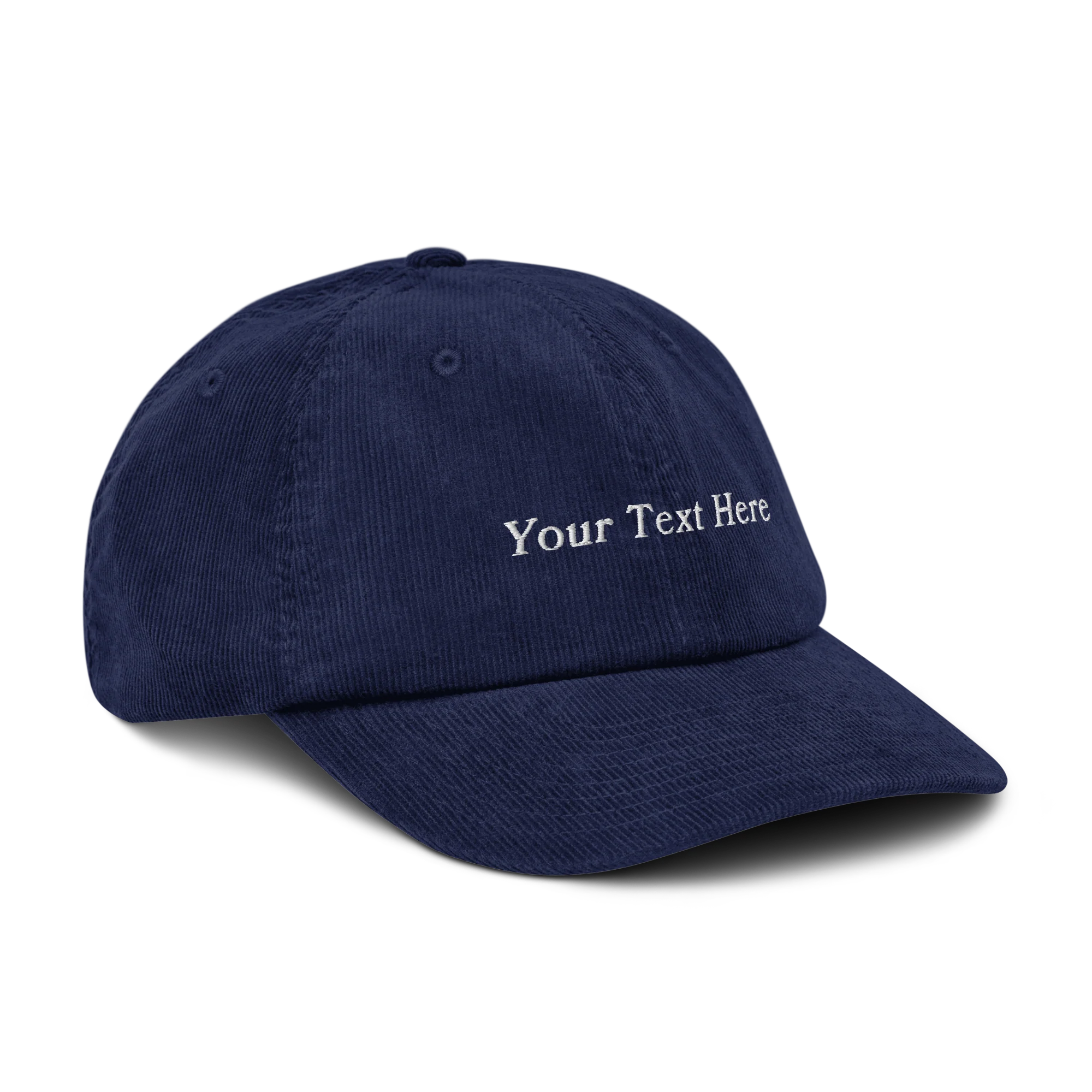 CUSTOM Your Text Serifed Embroidered Corduroy Cap - Image 3