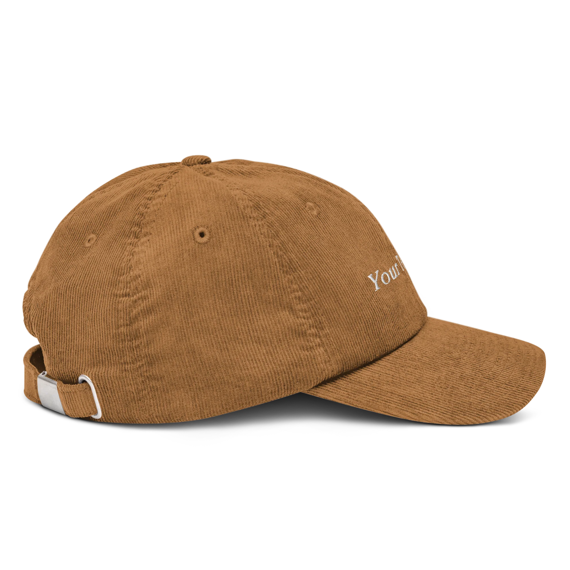 CUSTOM Your Text Serifed Embroidered Corduroy Cap - Image 8