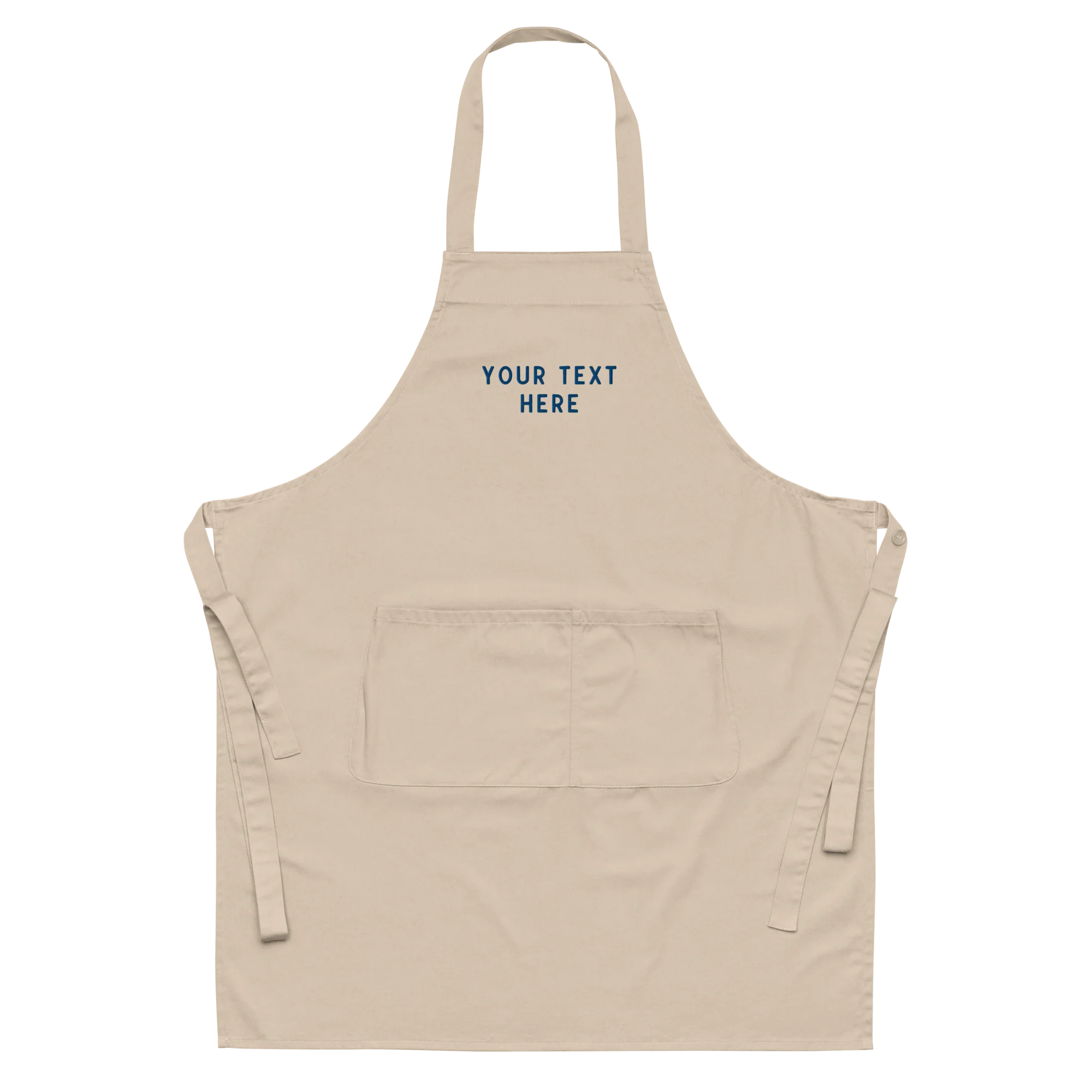 CUSTOM Your Text Embroidered Organic Cotton Apron - Image 3