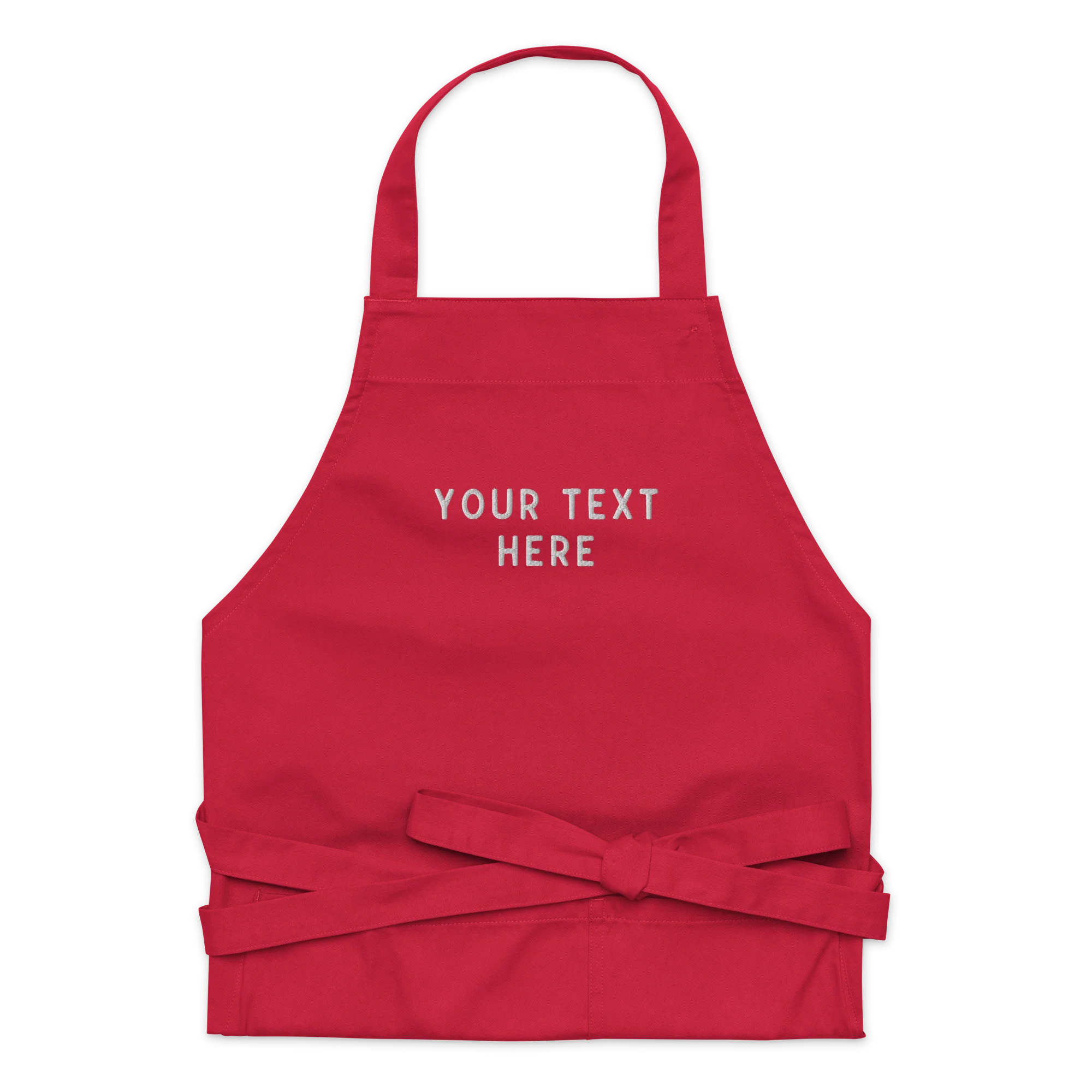 CUSTOM Your Text Embroidered Organic Cotton Apron - Image 4