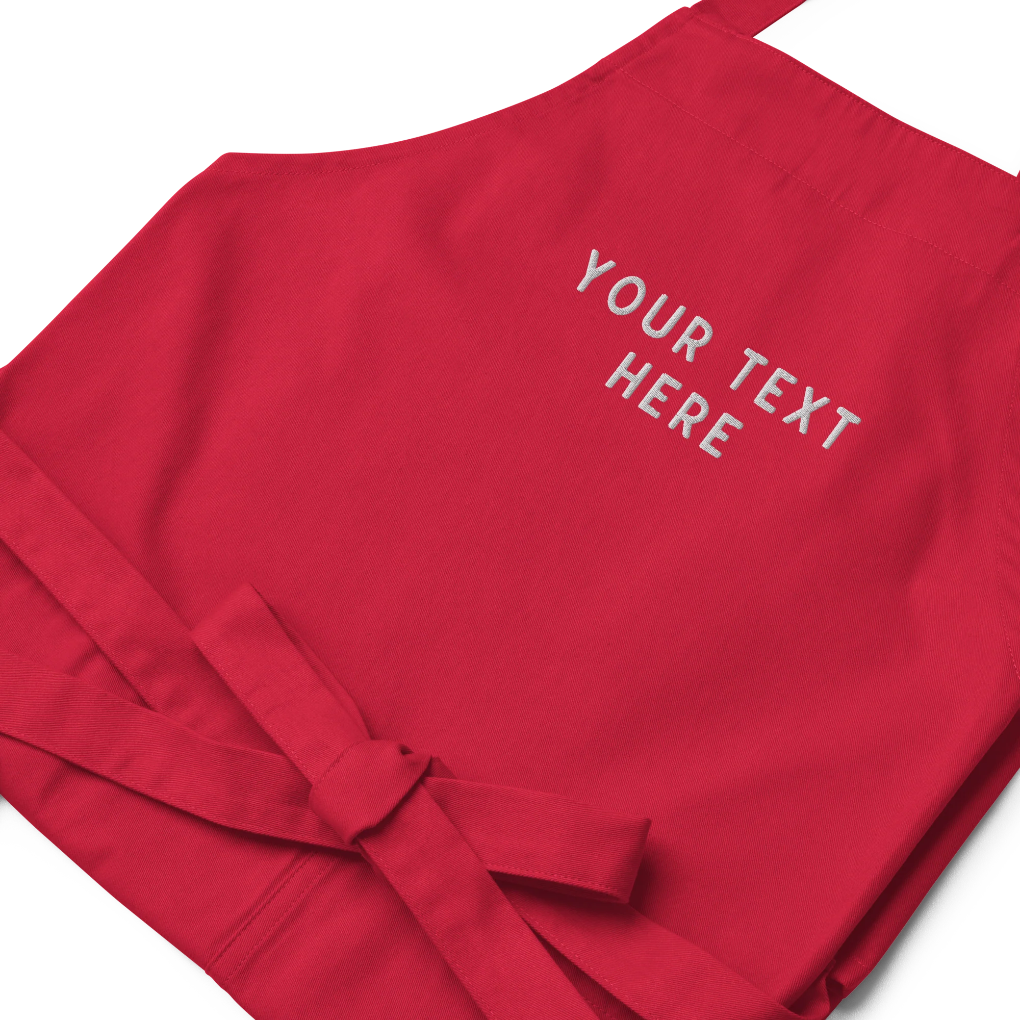 CUSTOM Your Text Embroidered Organic Cotton Apron - Image 6