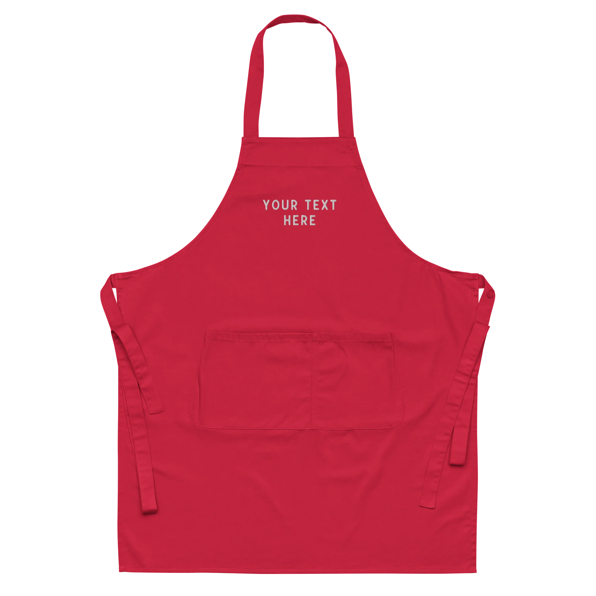 CUSTOM Your Text Embroidered Organic Cotton Apron - Image 7