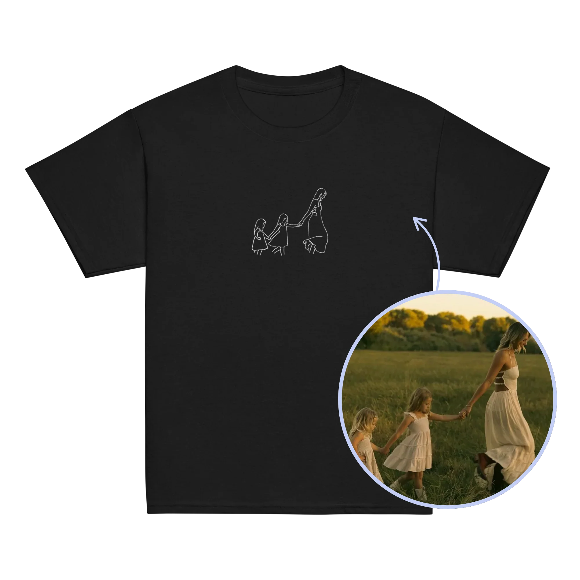 CUSTOM Embroidered Photo Portrait Baby Tee - Image 10