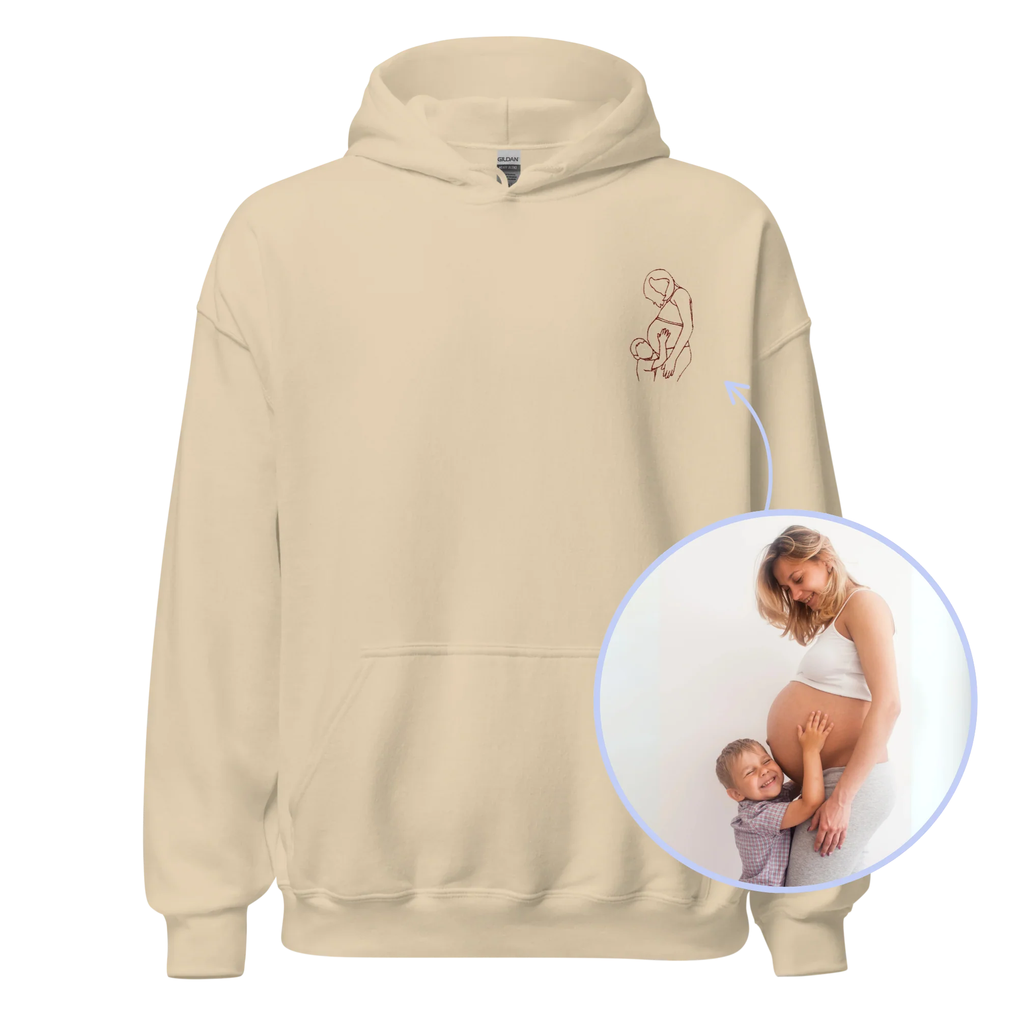 CUSTOM Embroidered Photo Portrait Hoodie - Image 13