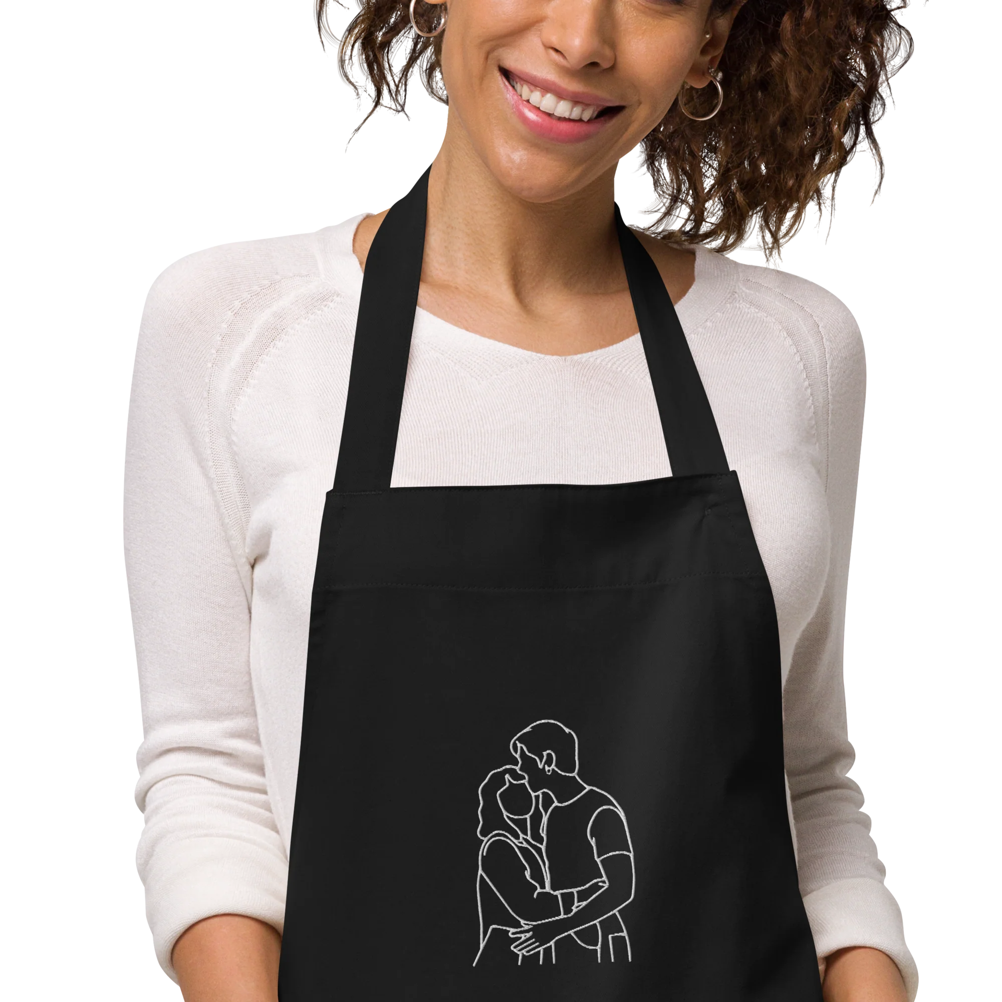 CUSTOM Embroidered Photo Portrait Organic Cotton Apron - Image 6