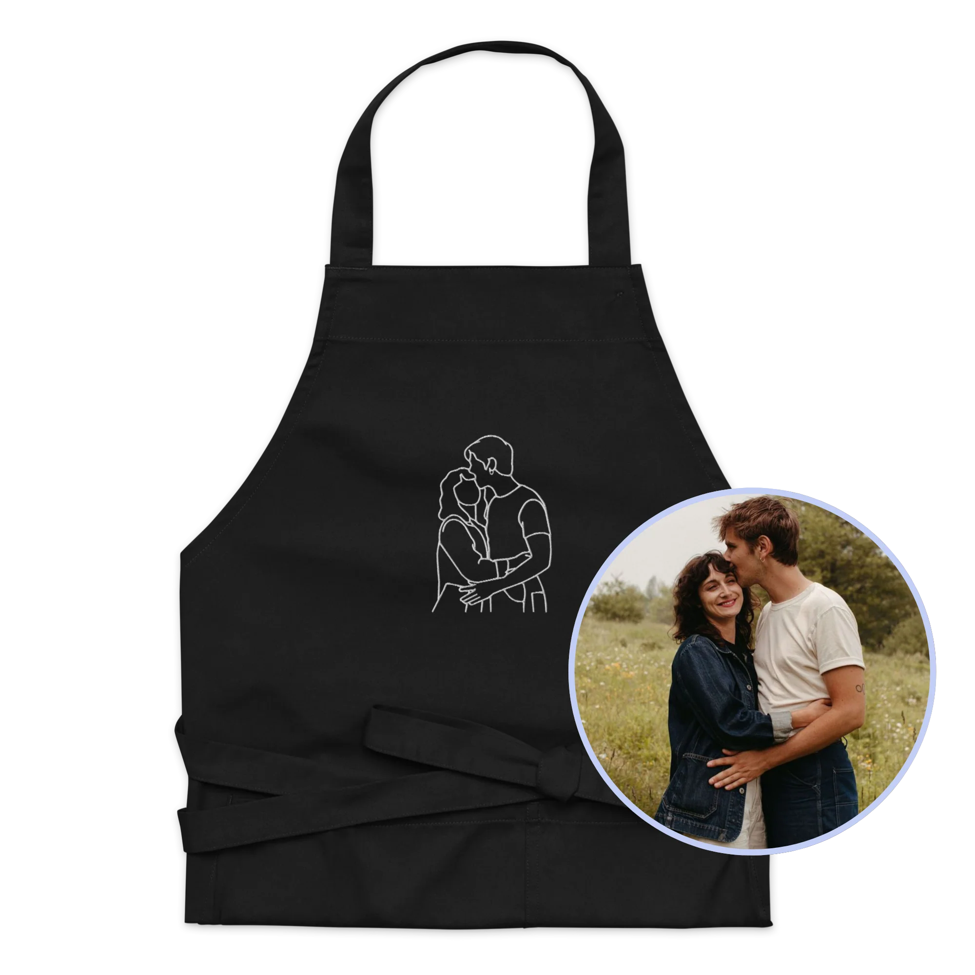 CUSTOM Embroidered Photo Portrait Organic Cotton Apron - Image 7