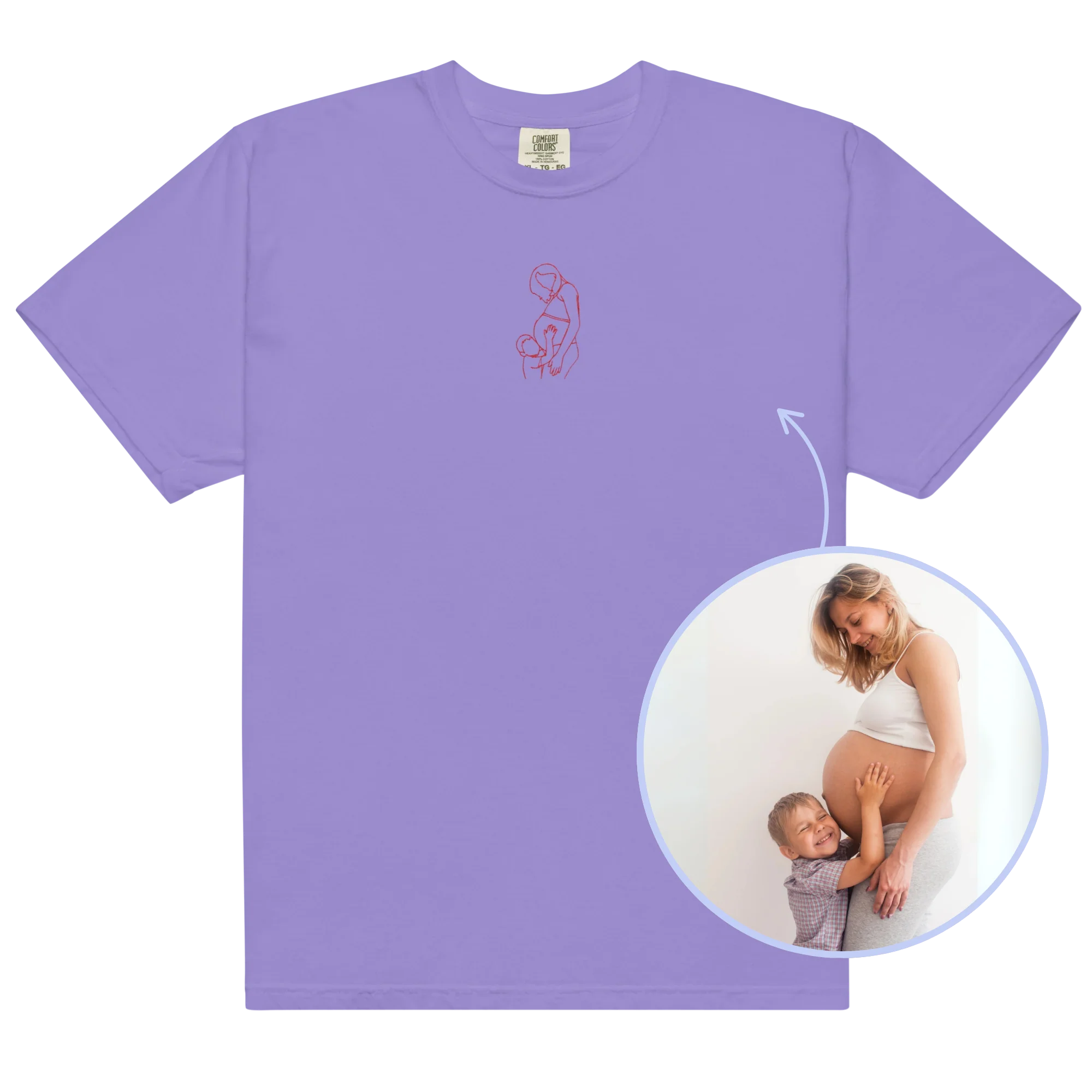 CUSTOM Embroidered Photo Portrait Classic T-Shirt - Image 11