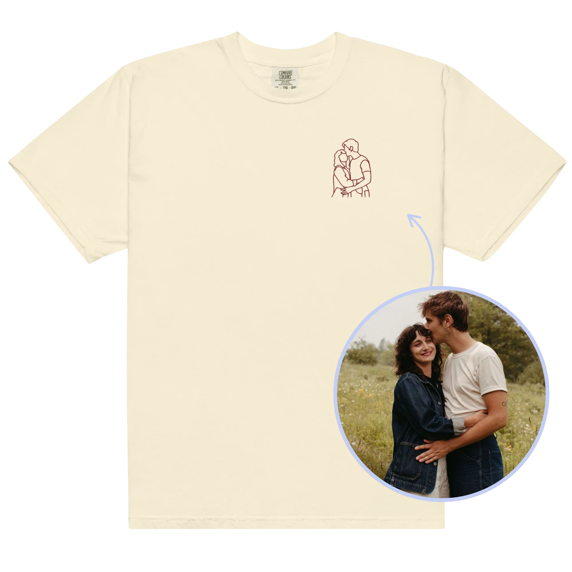 CUSTOM Embroidered Photo Portrait Classic T-Shirt - Image 8