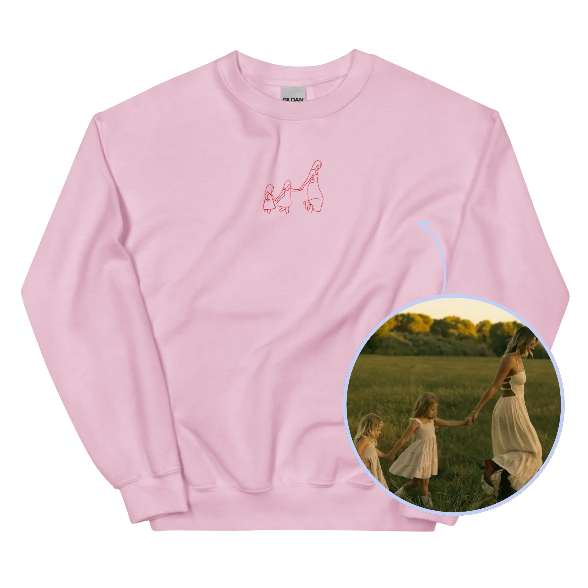 CUSTOM Embroidered Photo Portrait Sweatshirt - Image 4