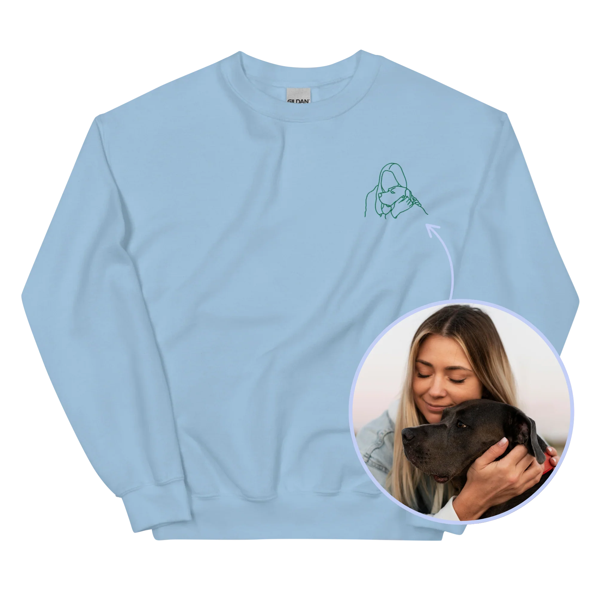 CUSTOM Embroidered Photo Portrait Sweatshirt - Image 9