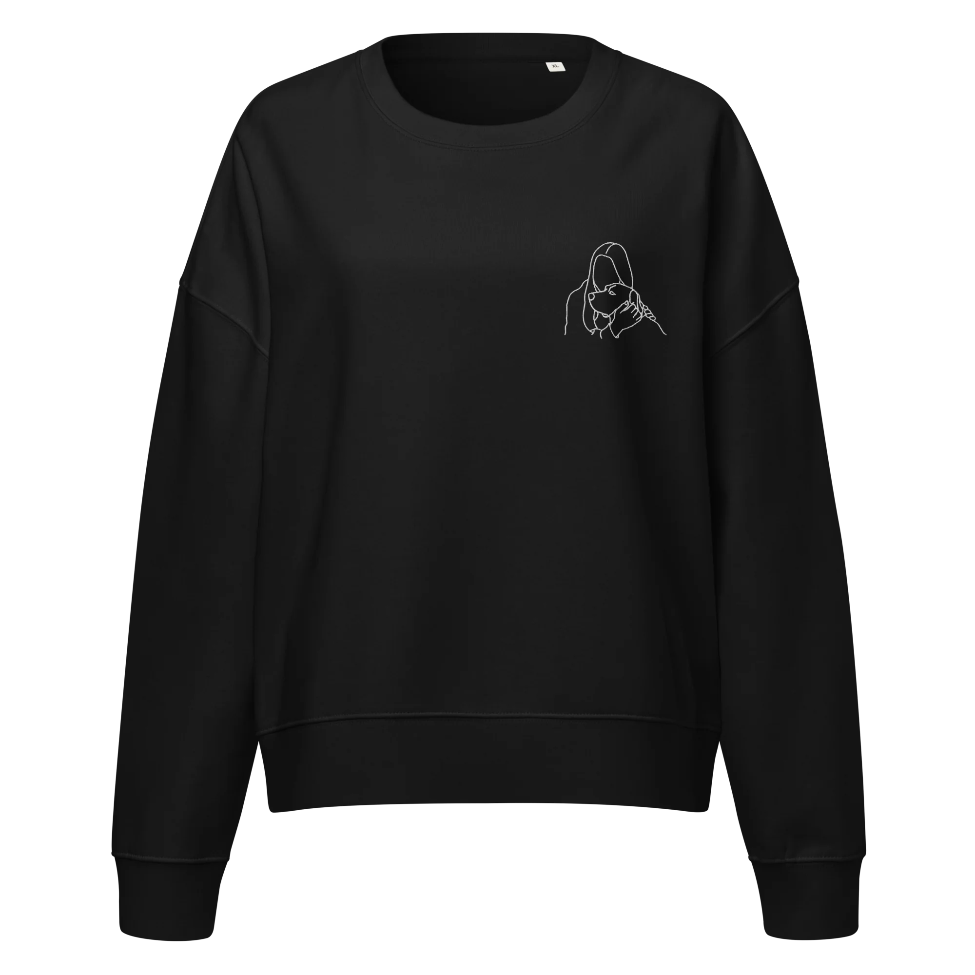 CUSTOM Embroidered Photo Portrait Women’s Organic Sweatshirt - Image 3