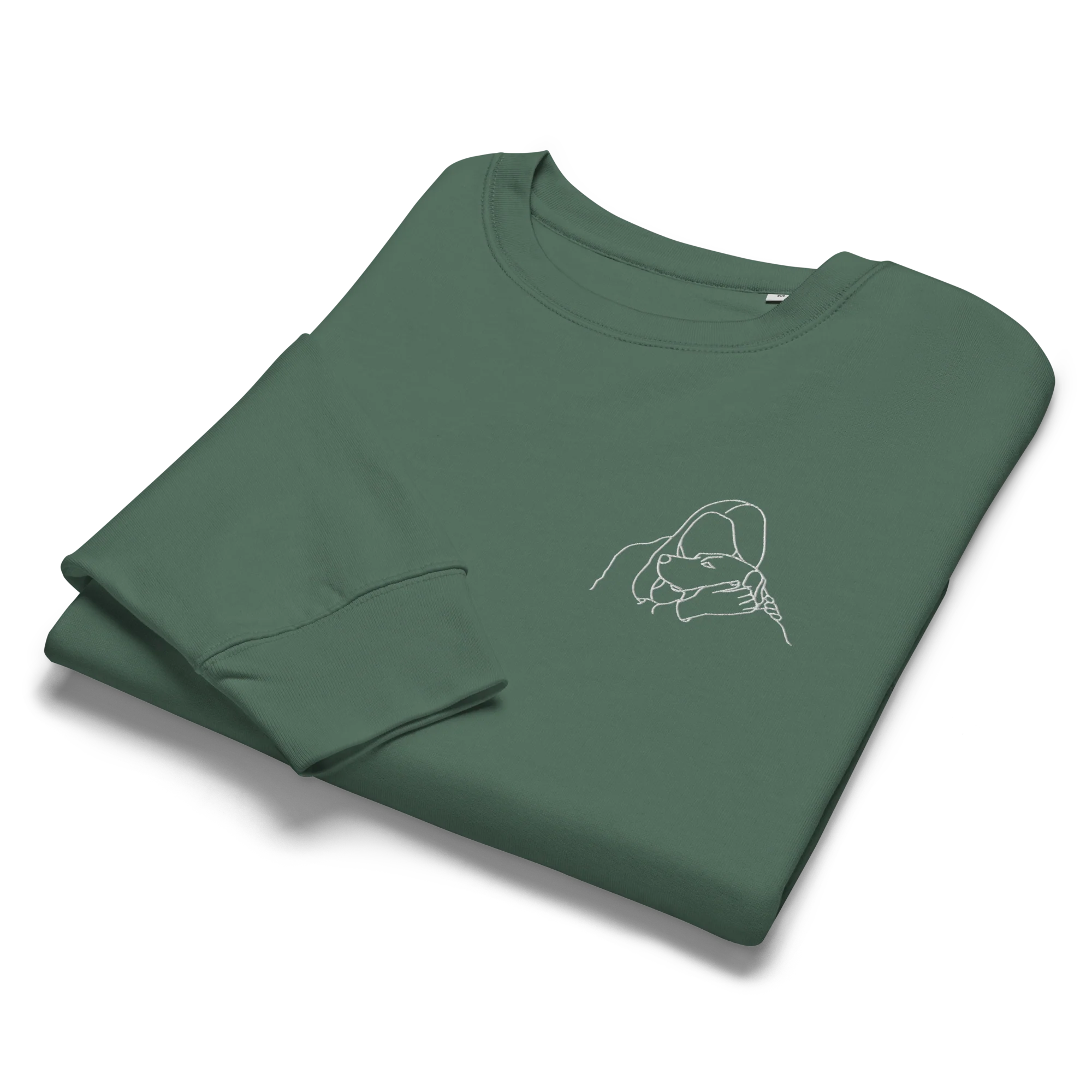 CUSTOM Embroidered Photo Portrait Women’s Organic Sweatshirt - Image 6