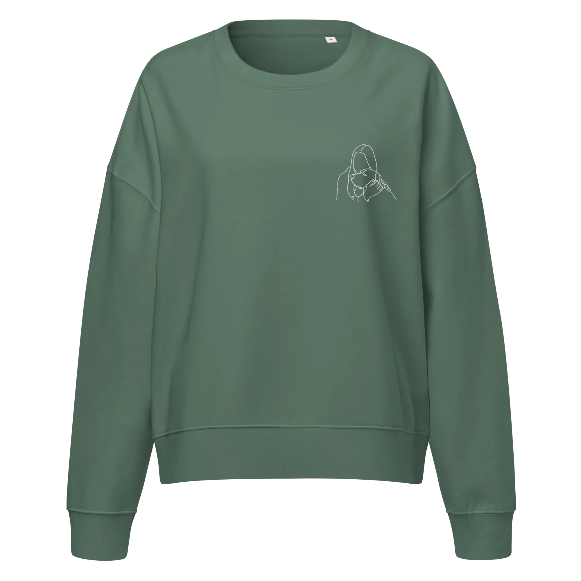 CUSTOM Embroidered Photo Portrait Women’s Organic Sweatshirt - Image 7