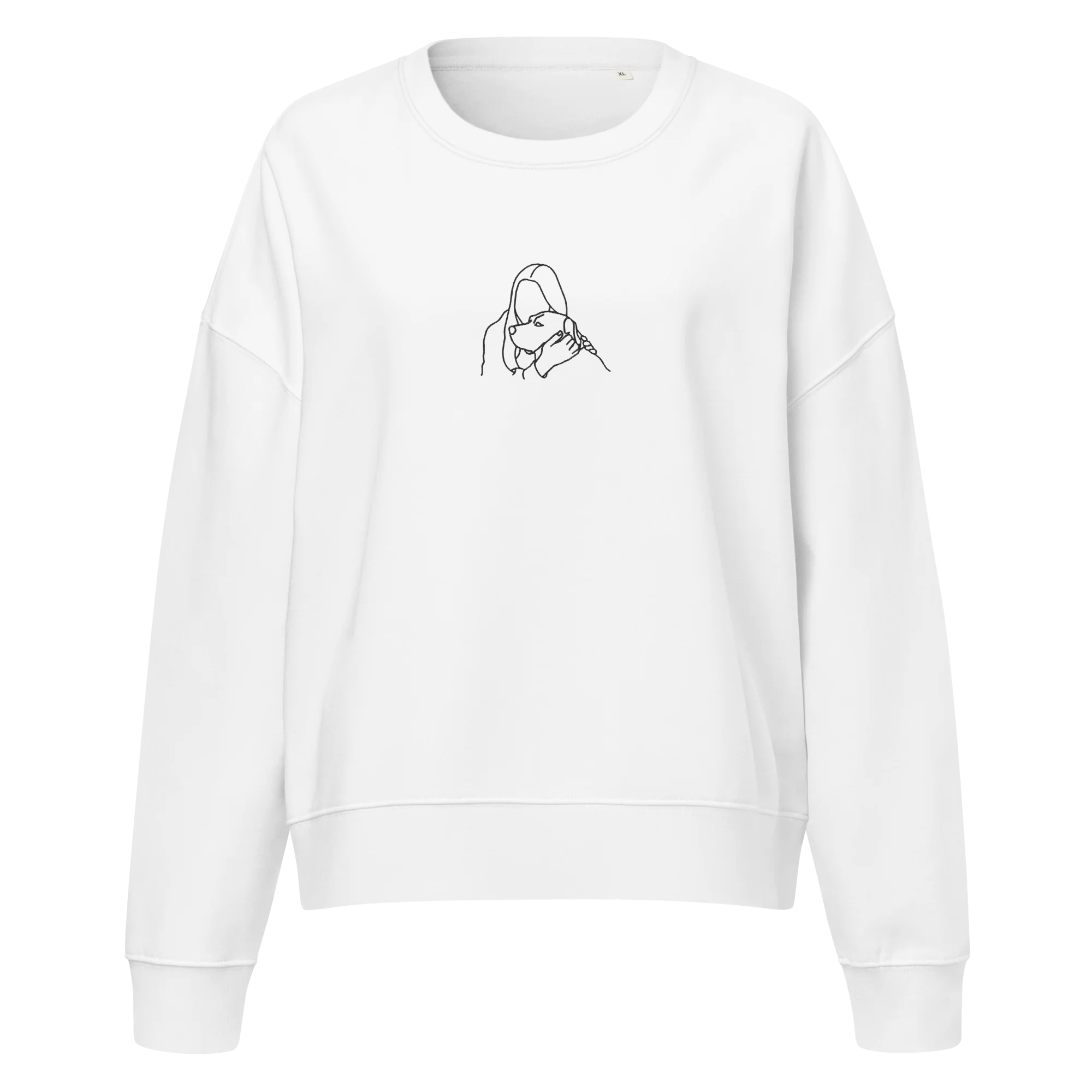 CUSTOM Embroidered Photo Portrait Women’s Organic Sweatshirt - Image 8