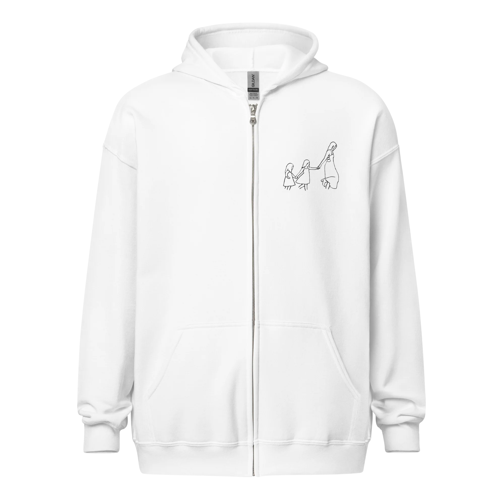 CUSTOM Embroidered Photo Portrait Zip-Up Hoodie - Image 3