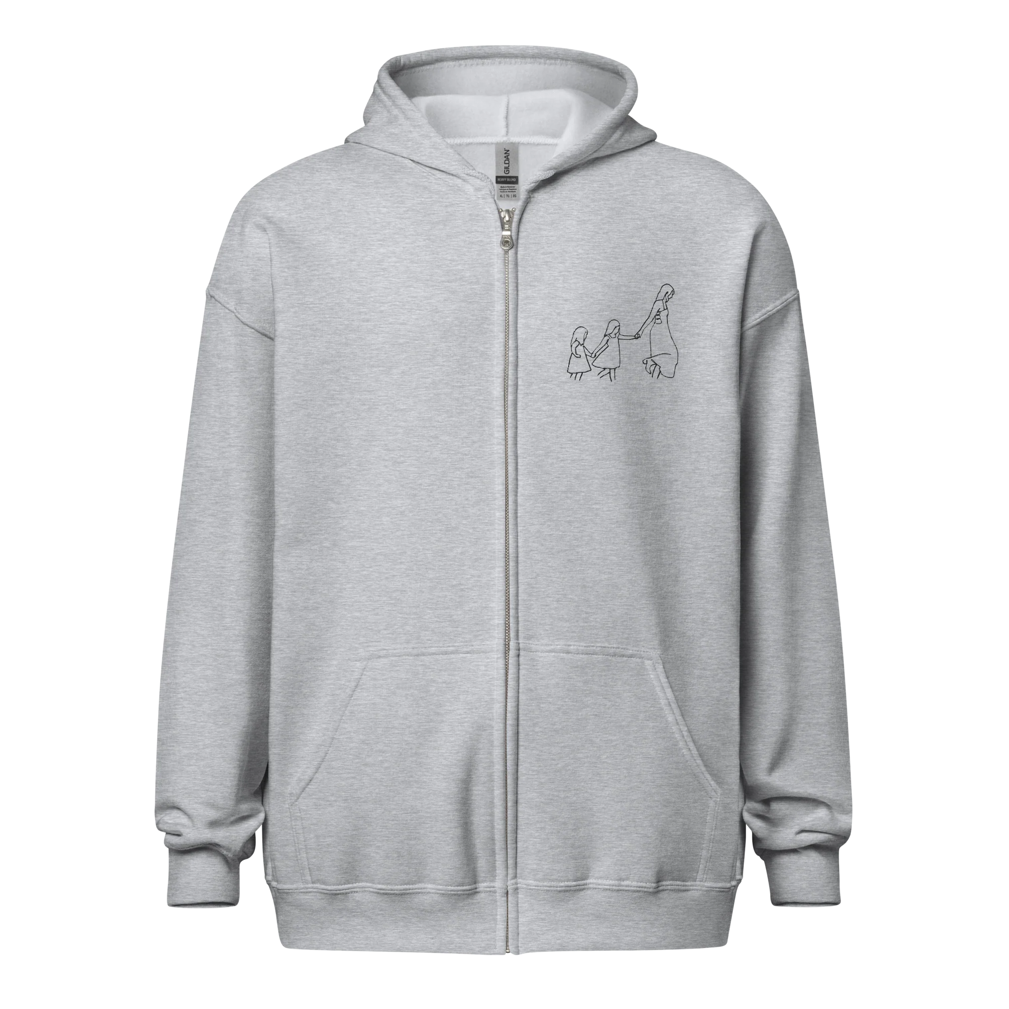 CUSTOM Embroidered Photo Portrait Zip-Up Hoodie - Image 7