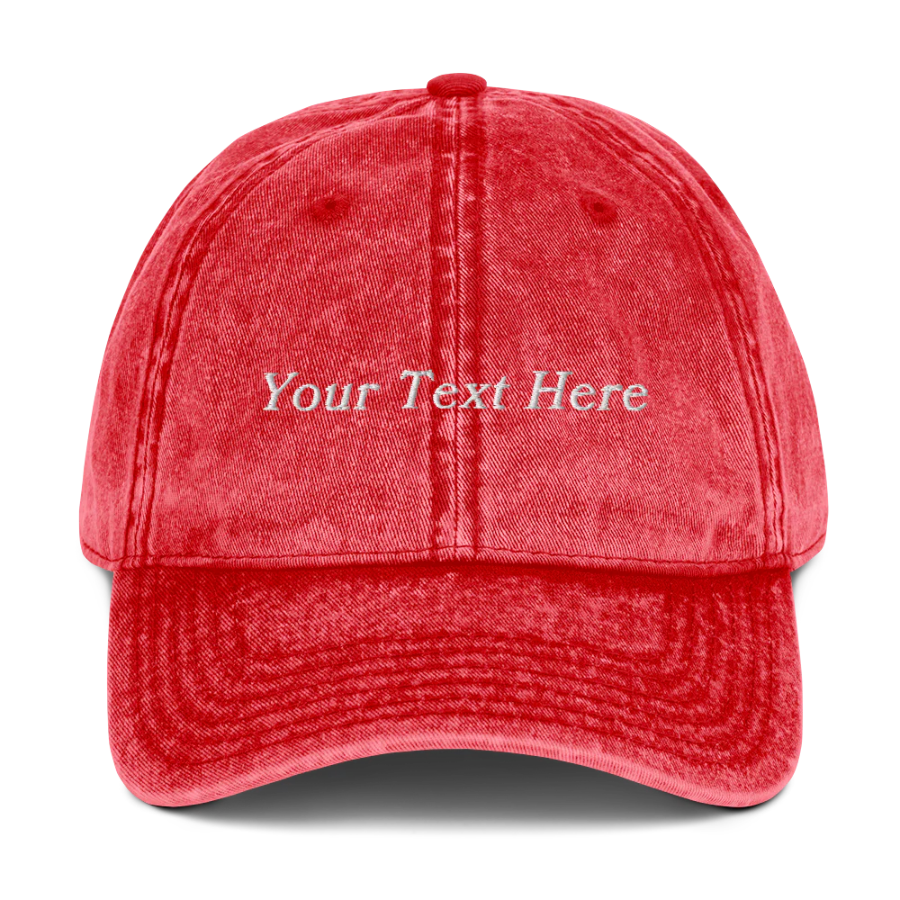 CUSTOM Your Text Serifed Embroidered Vintage Cap - Image 11