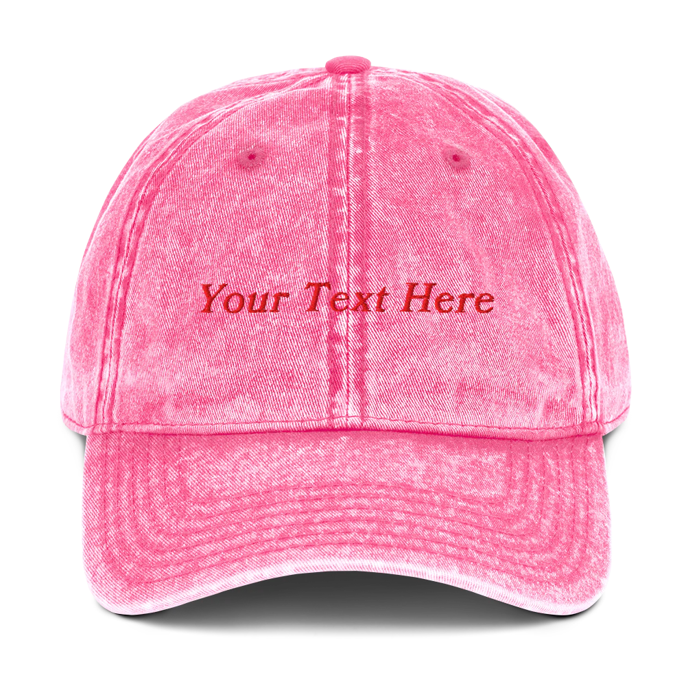 CUSTOM Your Text Serifed Embroidered Vintage Cap - Image 4