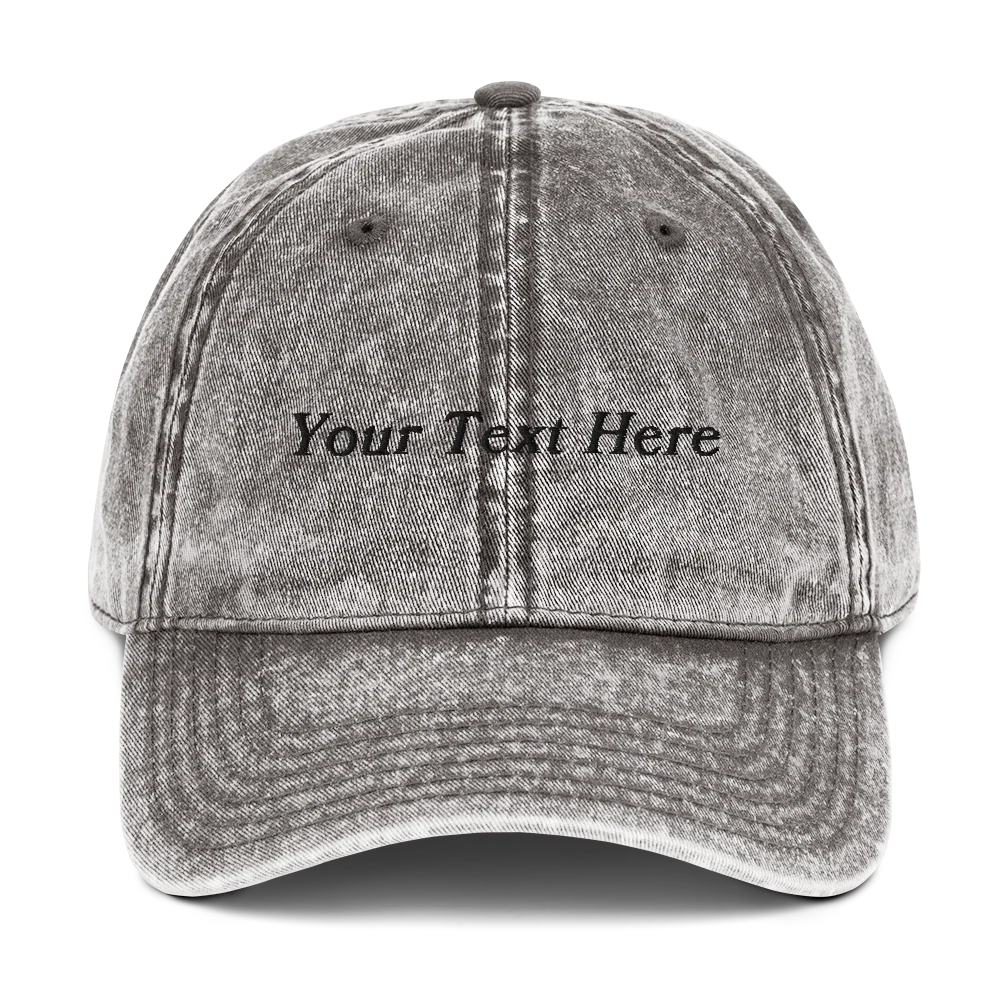 CUSTOM Your Text Serifed Embroidered Vintage Cap - Image 7
