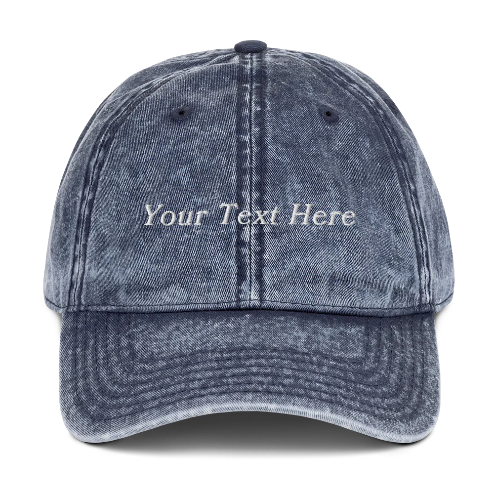 CUSTOM Your Text Serifed Embroidered Vintage Cap - Image 8