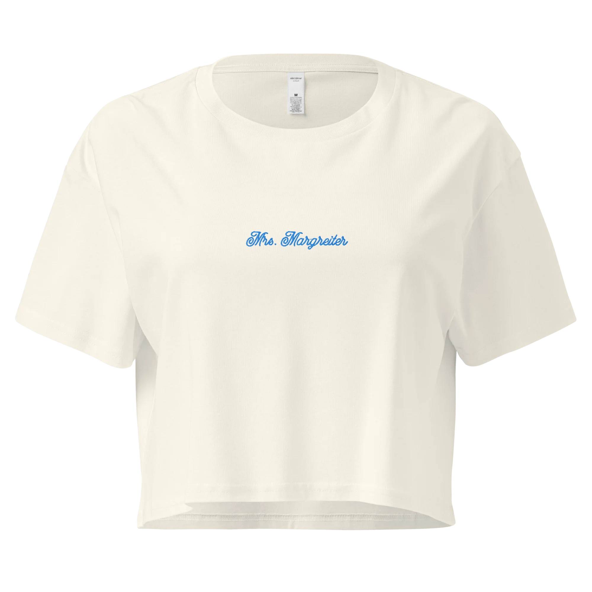 CUSTOM Mrs. Surname Bride Embroidered Crop Tee - Image 4
