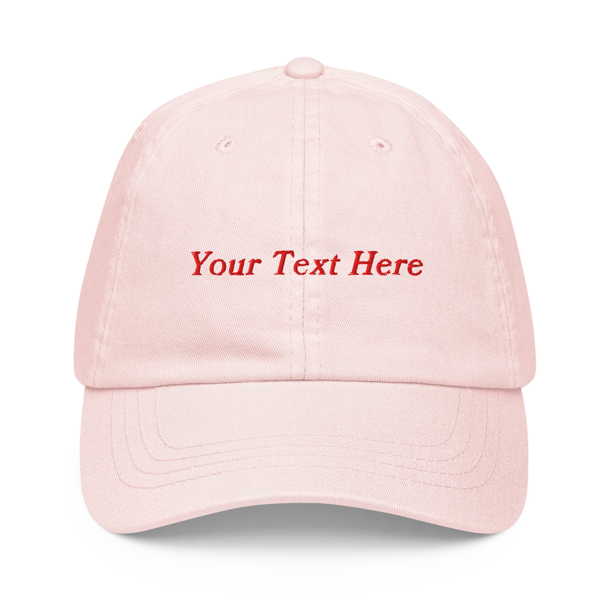 CUSTOM Your Text Serifed Embroidered Pastel Baseball Cap - Image 3