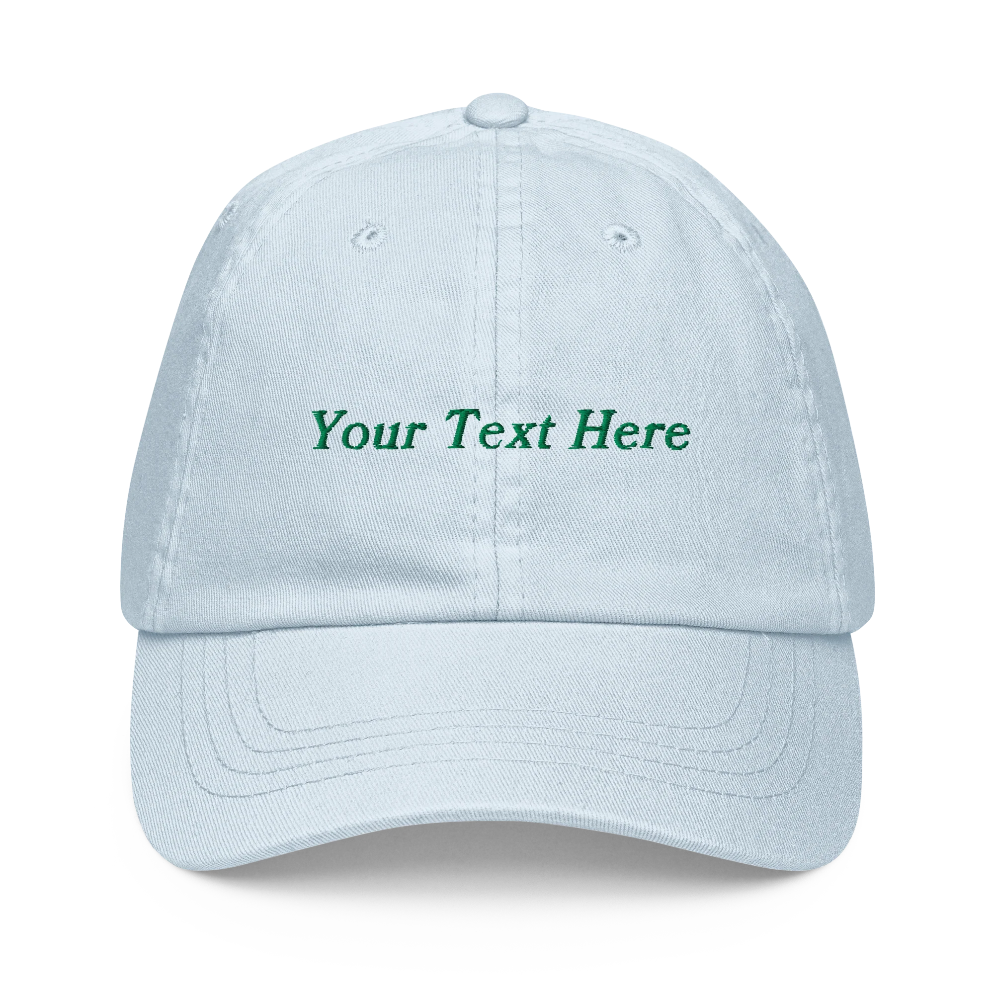 CUSTOM Your Text Serifed Embroidered Pastel Baseball Cap - Image 7