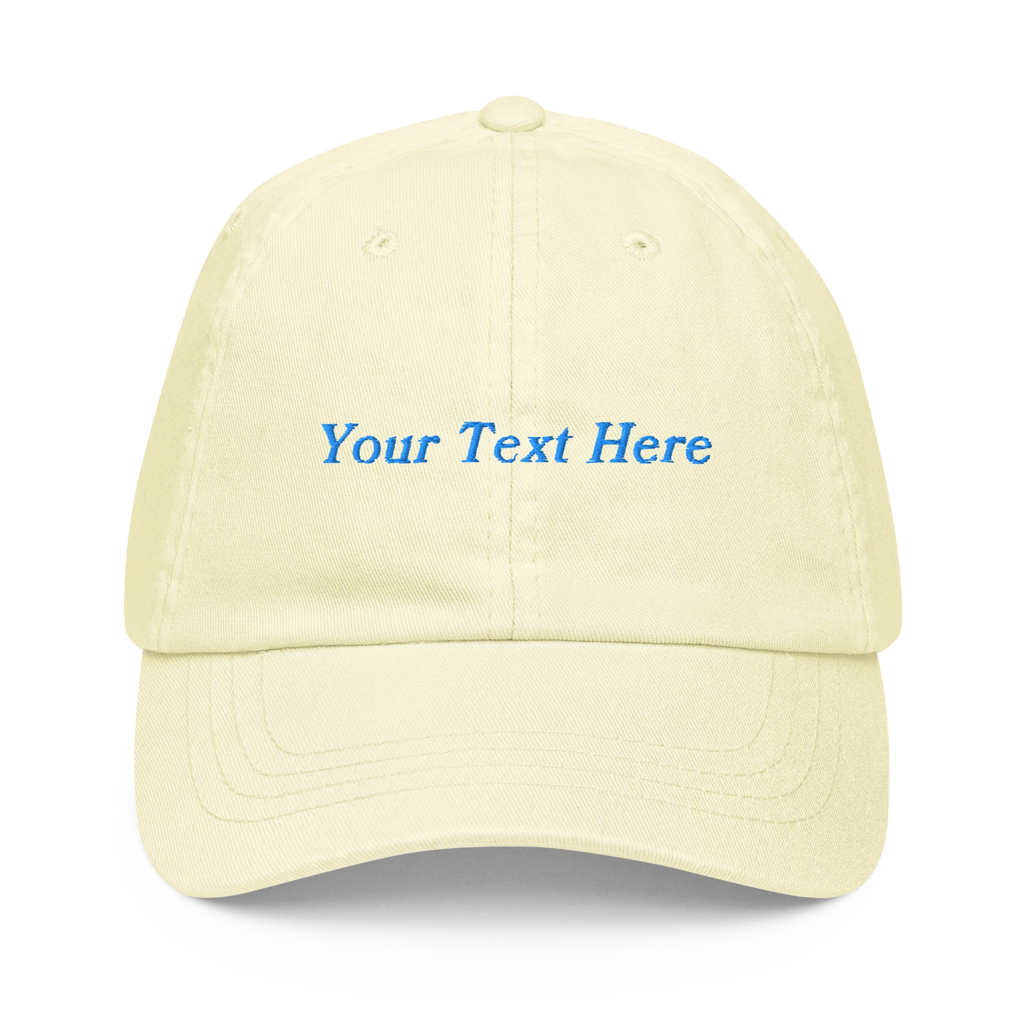 CUSTOM Your Text Serifed Embroidered Pastel Baseball Cap - Image 8