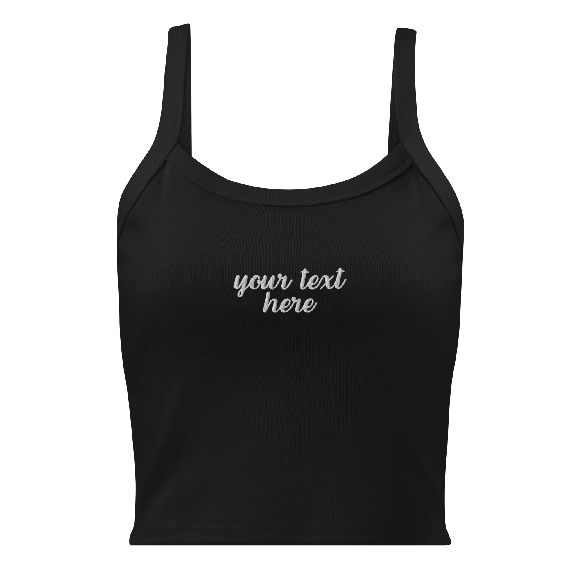 CUSTOM Your Text Cursive Rib Embroidered Tank Top - Image 3