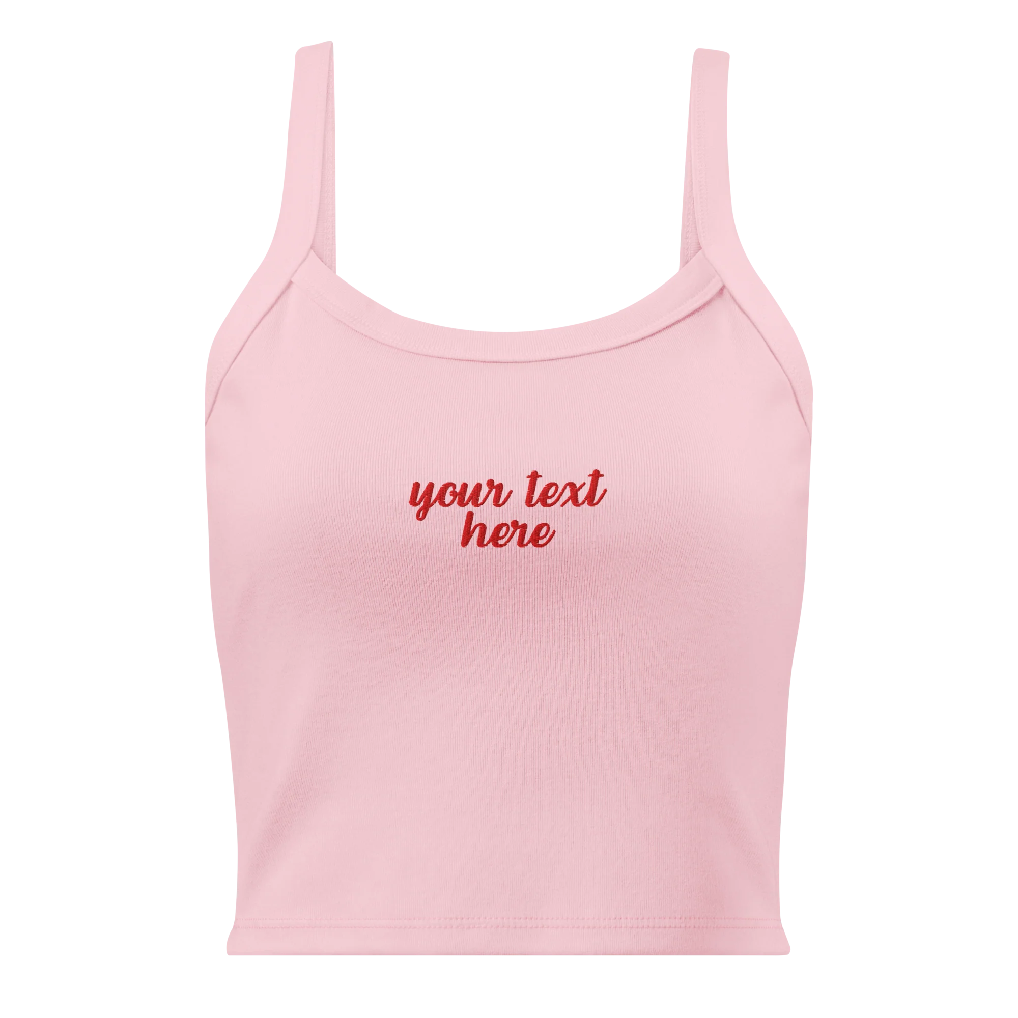 CUSTOM Your Text Cursive Rib Embroidered Tank Top - Image 6