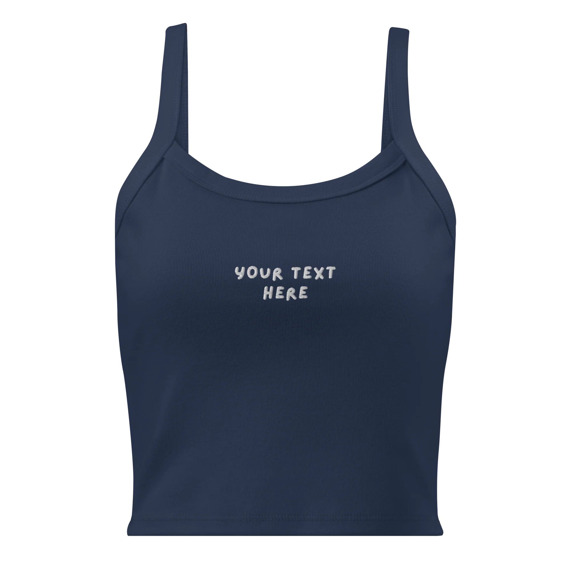 CUSTOM Your Text Playful Rib Embroidered Tank Top - Image 4