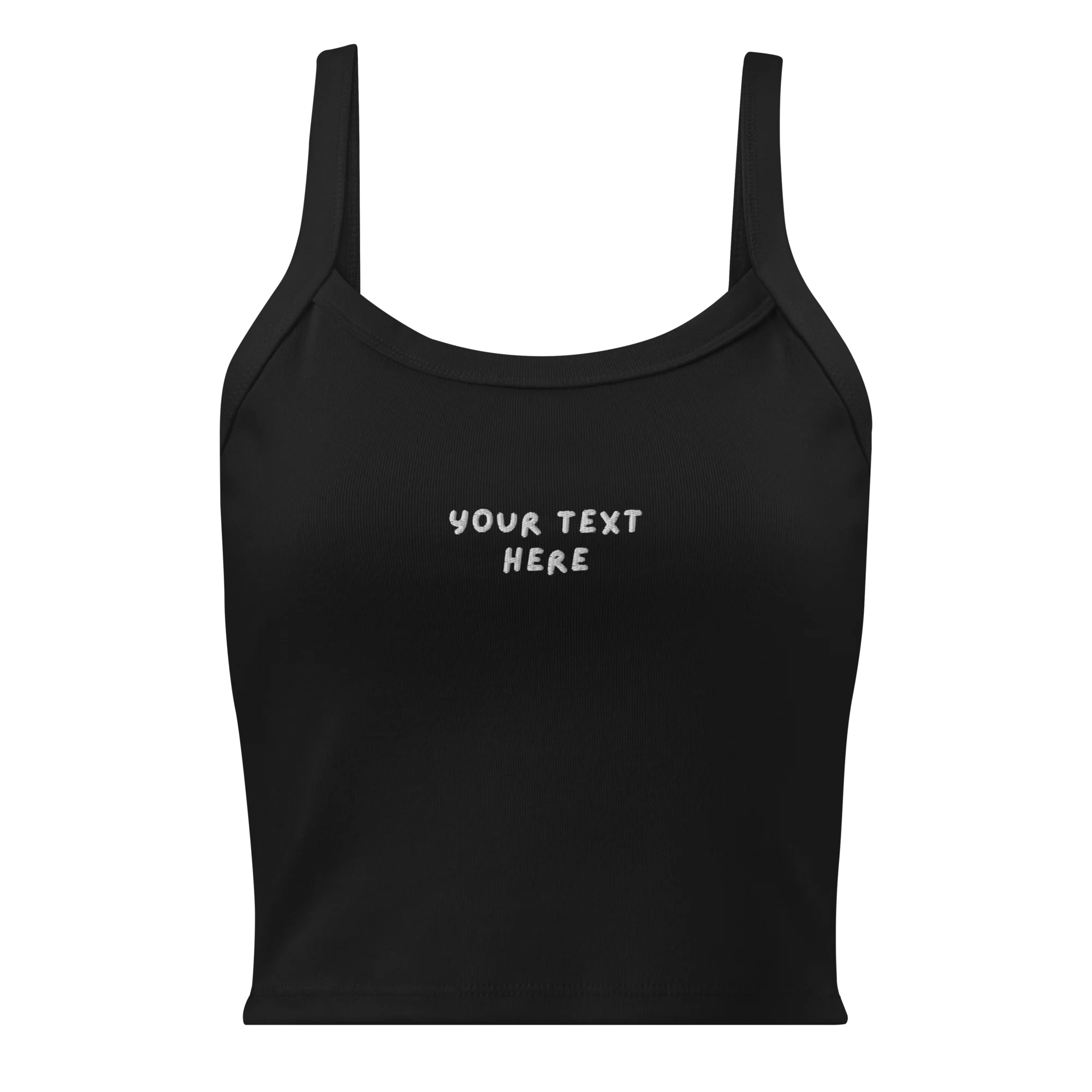 CUSTOM Your Text Playful Rib Embroidered Tank Top - Image 7