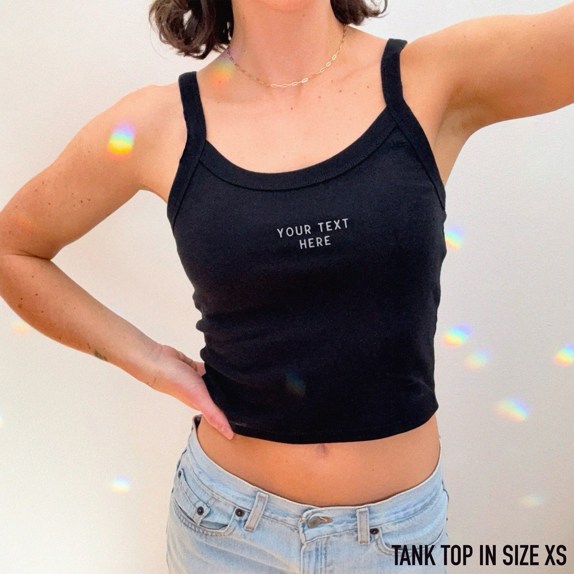 CUSTOM Your Text Rib Embroidered Tank Top - Image 6