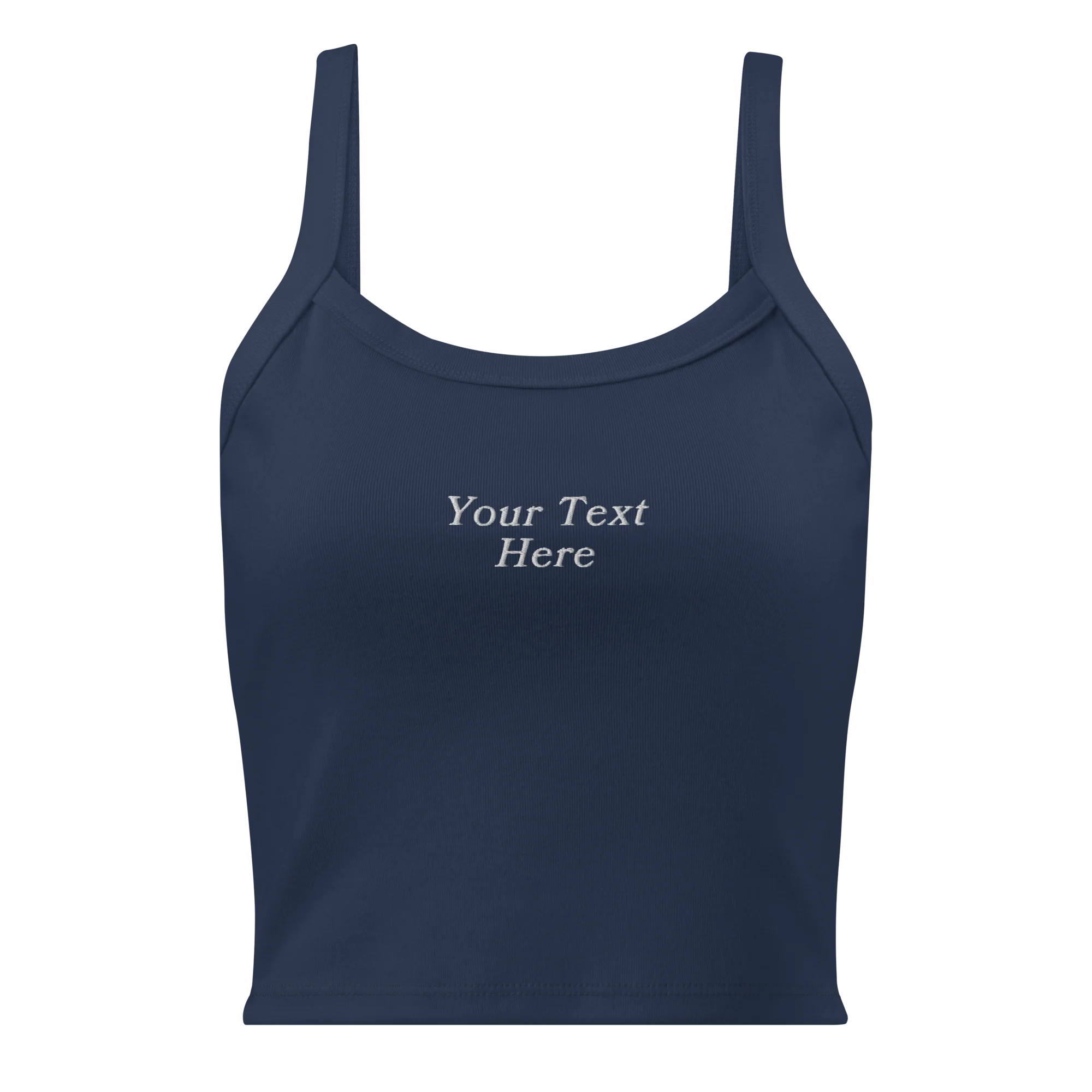 CUSTOM Your Text Serifed Rib Embroidered Tank Top - Image 5