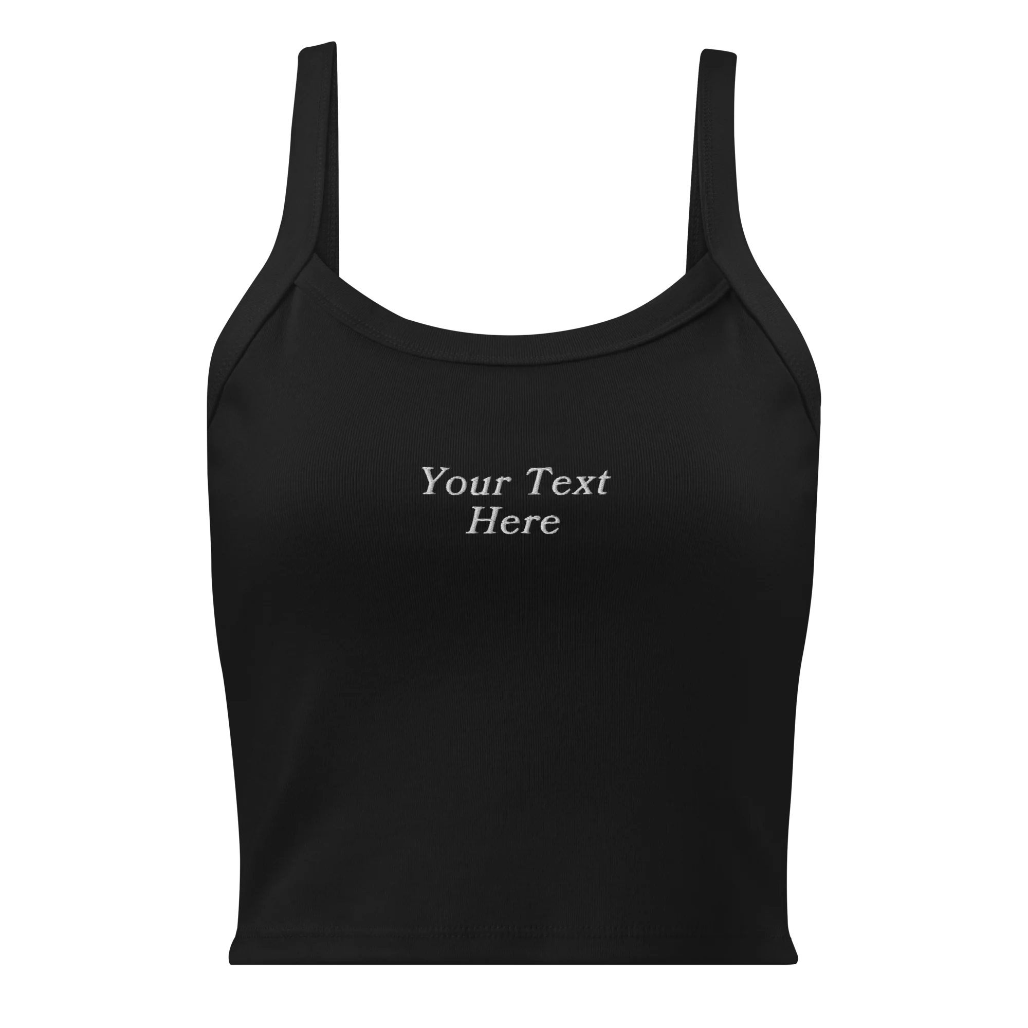 CUSTOM Your Text Serifed Rib Embroidered Tank Top - Image 7