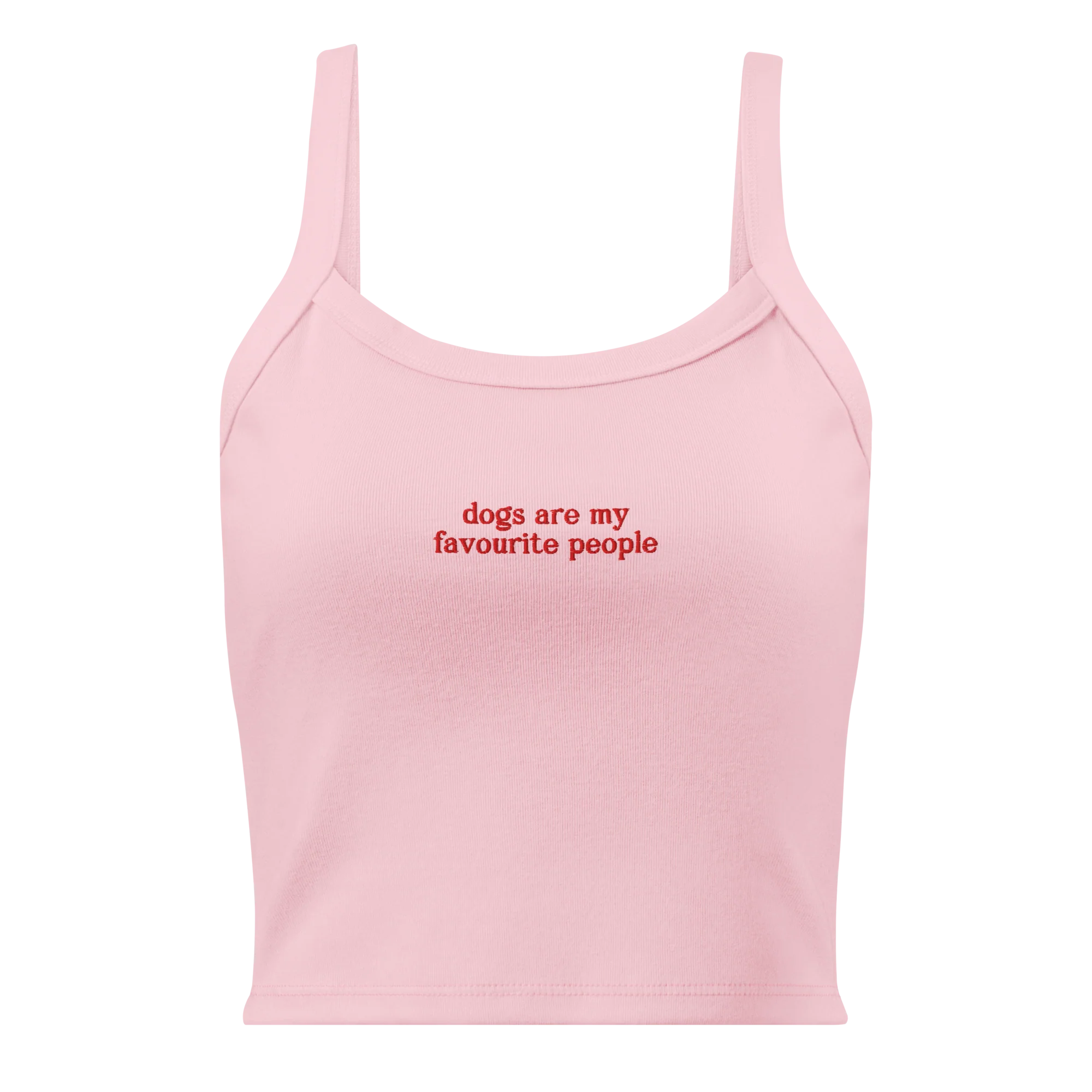Dogs Are My Favourite People Rib Embroidered Tank Top - Image 5