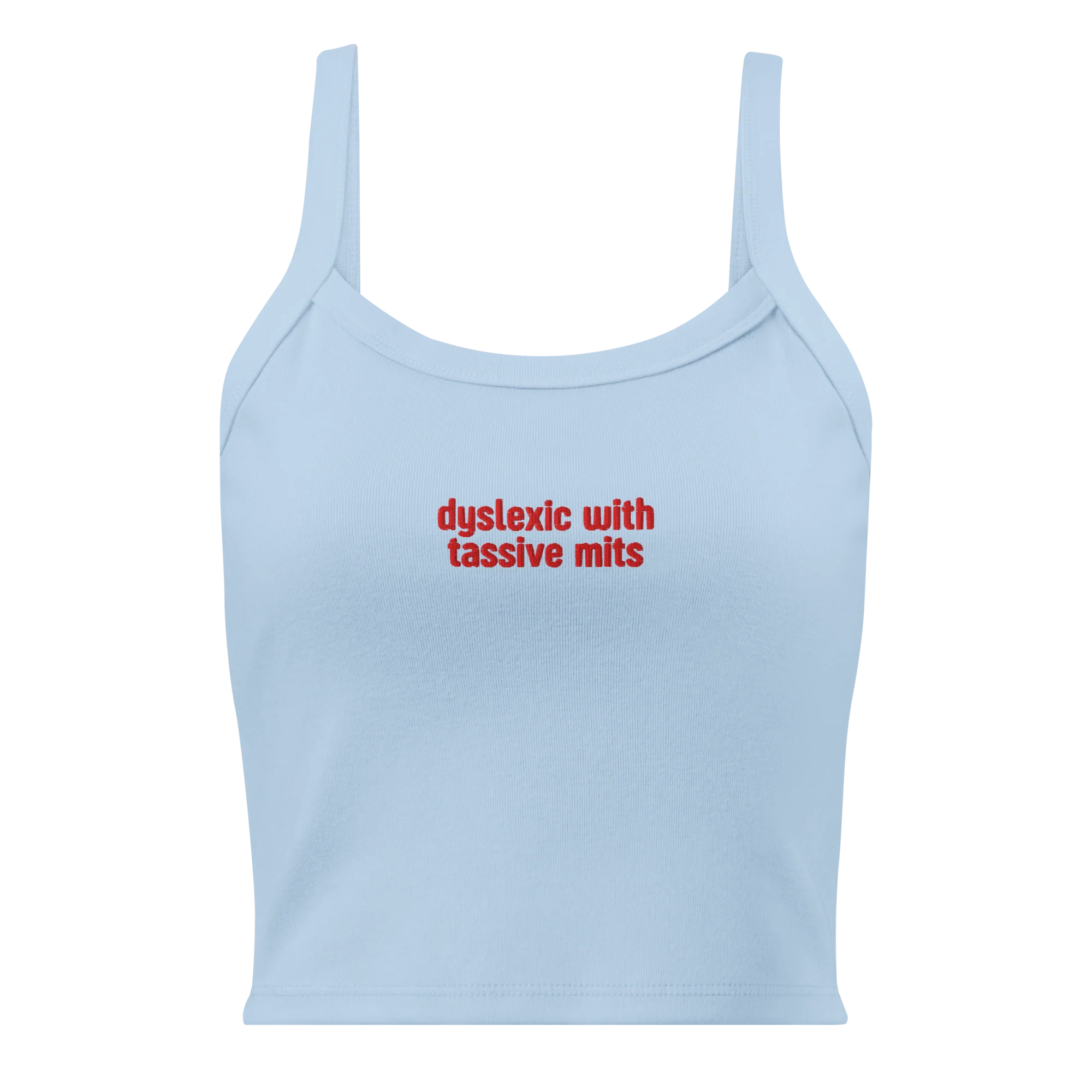 Dyslexic with Tassive Mits Rib Embroidered Tank Top - Image 3