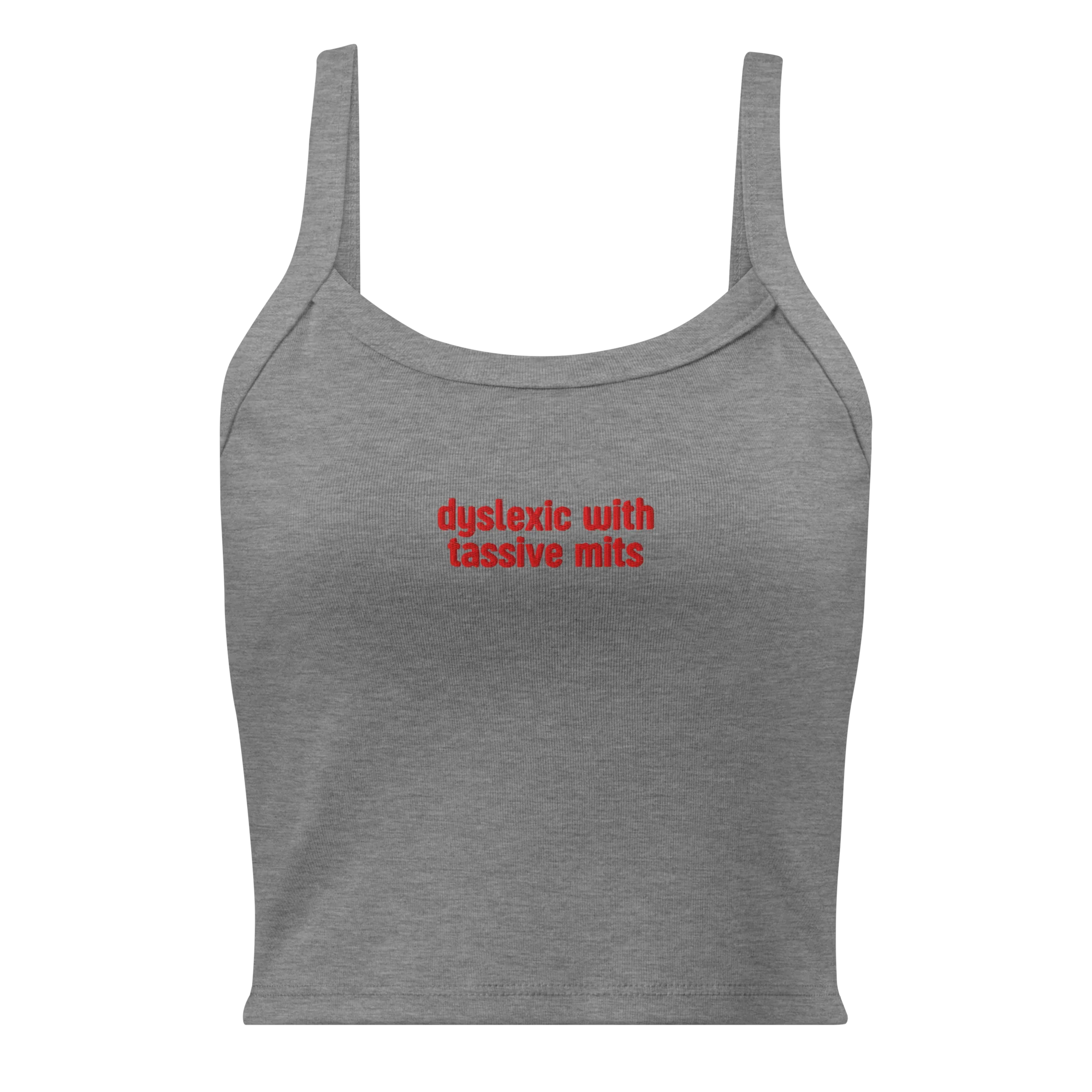 Dyslexic with Tassive Mits Rib Embroidered Tank Top - Image 8